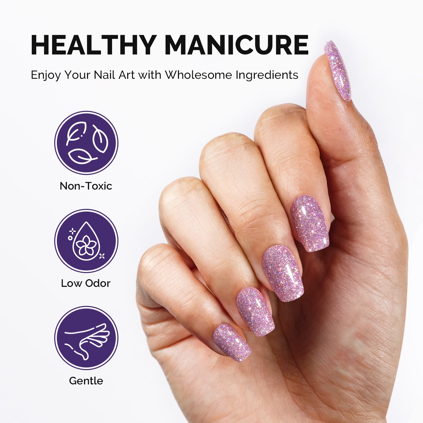 Galaliver Glitter Gel Nail Polish 15ml - X06 Free Purple - 图片4