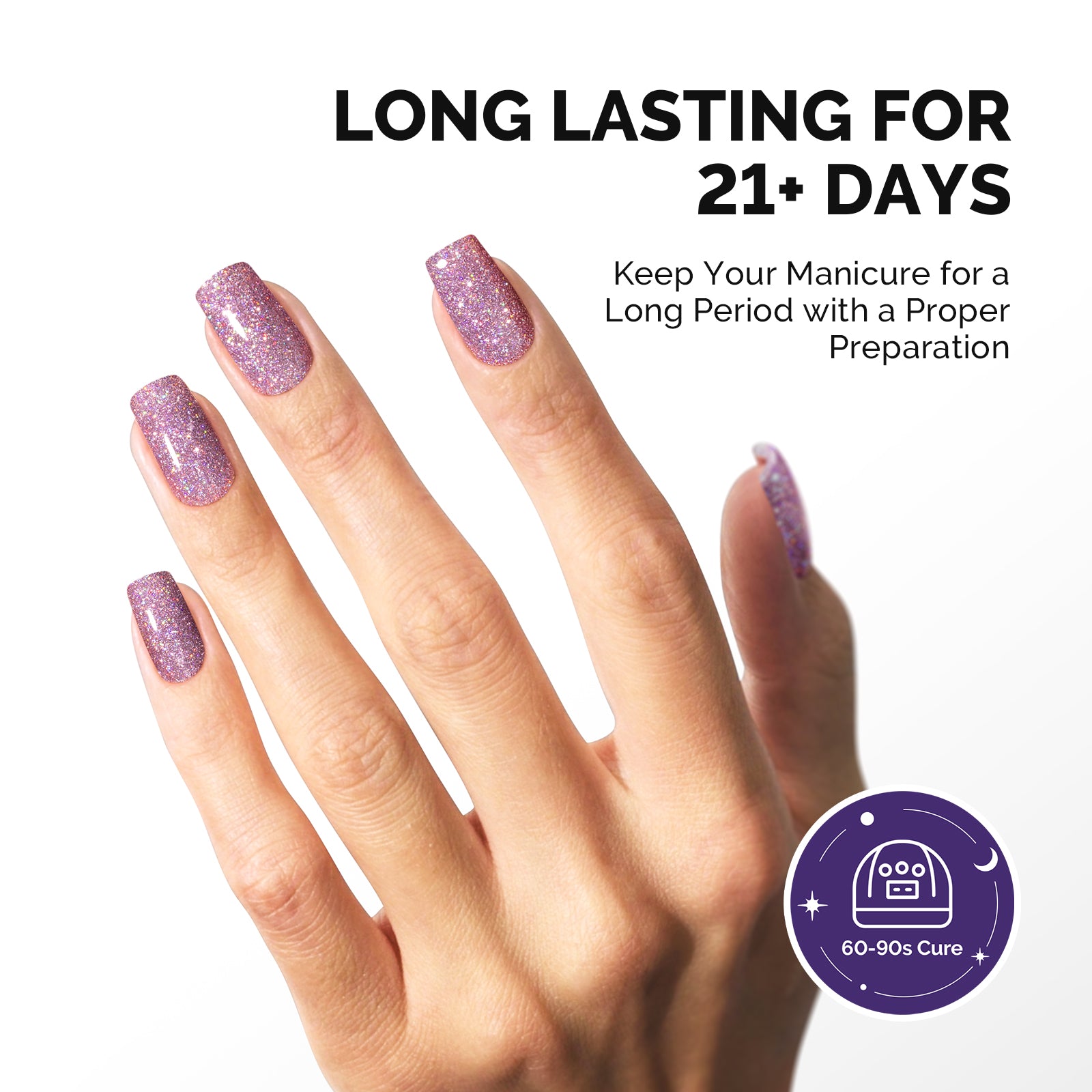 Galaliver Glitter Gel Nail Polish 15ml - X06 Free Purple - 图片5