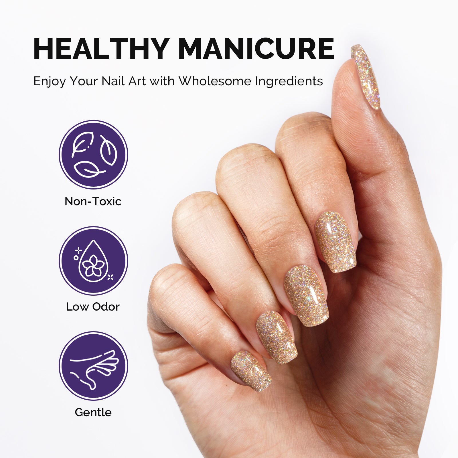 Galaliver Glitter Gel Nail Polish 15ml - X07 Golden Brown - 图片4