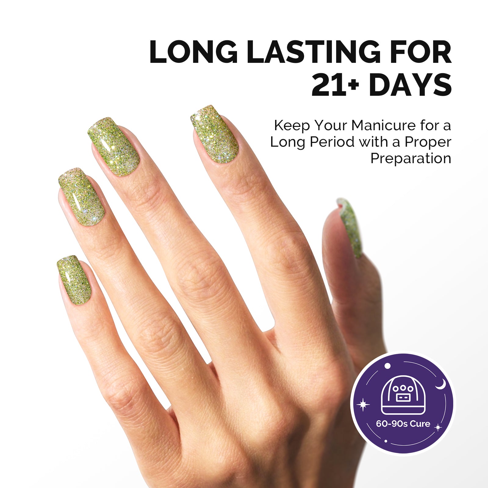 Galaliver Glitter Gel Nail Polish 15ml - X08 Elf Green - 图片5