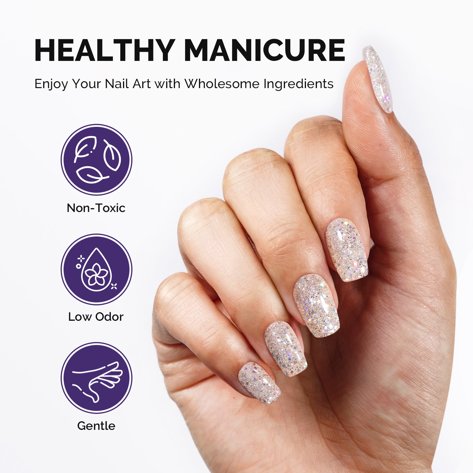 Galaliver Glitter Gel Nail Polish 15ml - X09 Colorful Silver - 图片4