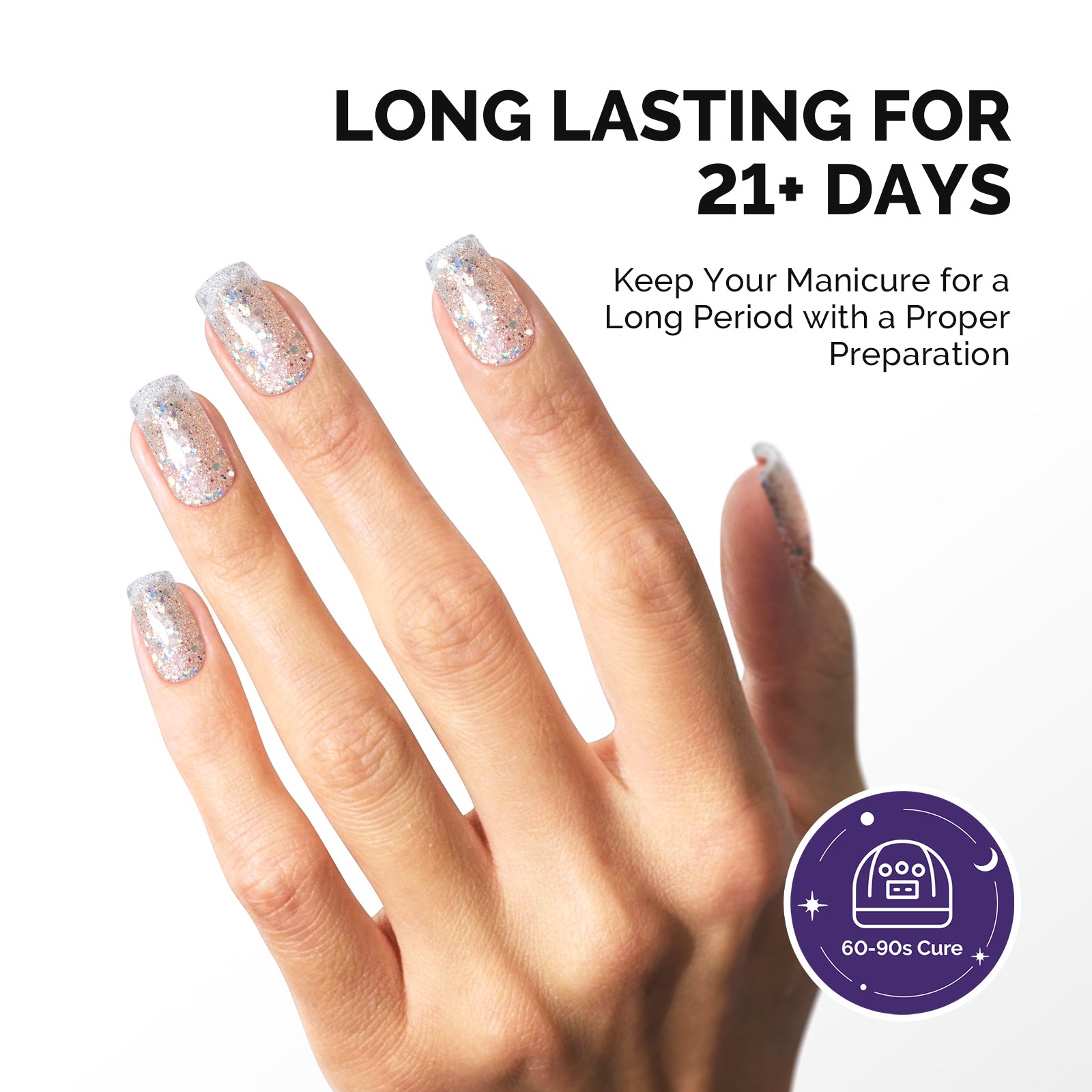 Galaliver Glitter Gel Nail Polish 15ml - X09 Colorful Silver - 图片5