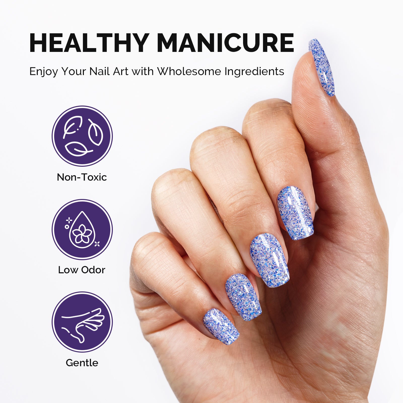 Galaliver Glitter Gel Nail Polish 15ml - X11 Starry Blue - 图片4