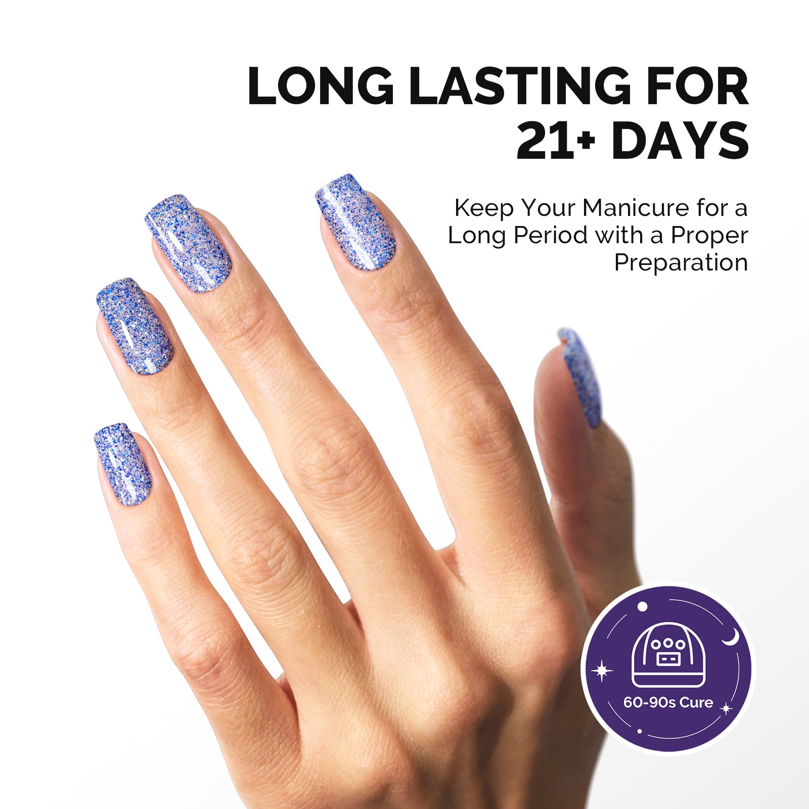 Galaliver Glitter Gel Nail Polish 15ml - X11 Starry Blue - 图片5