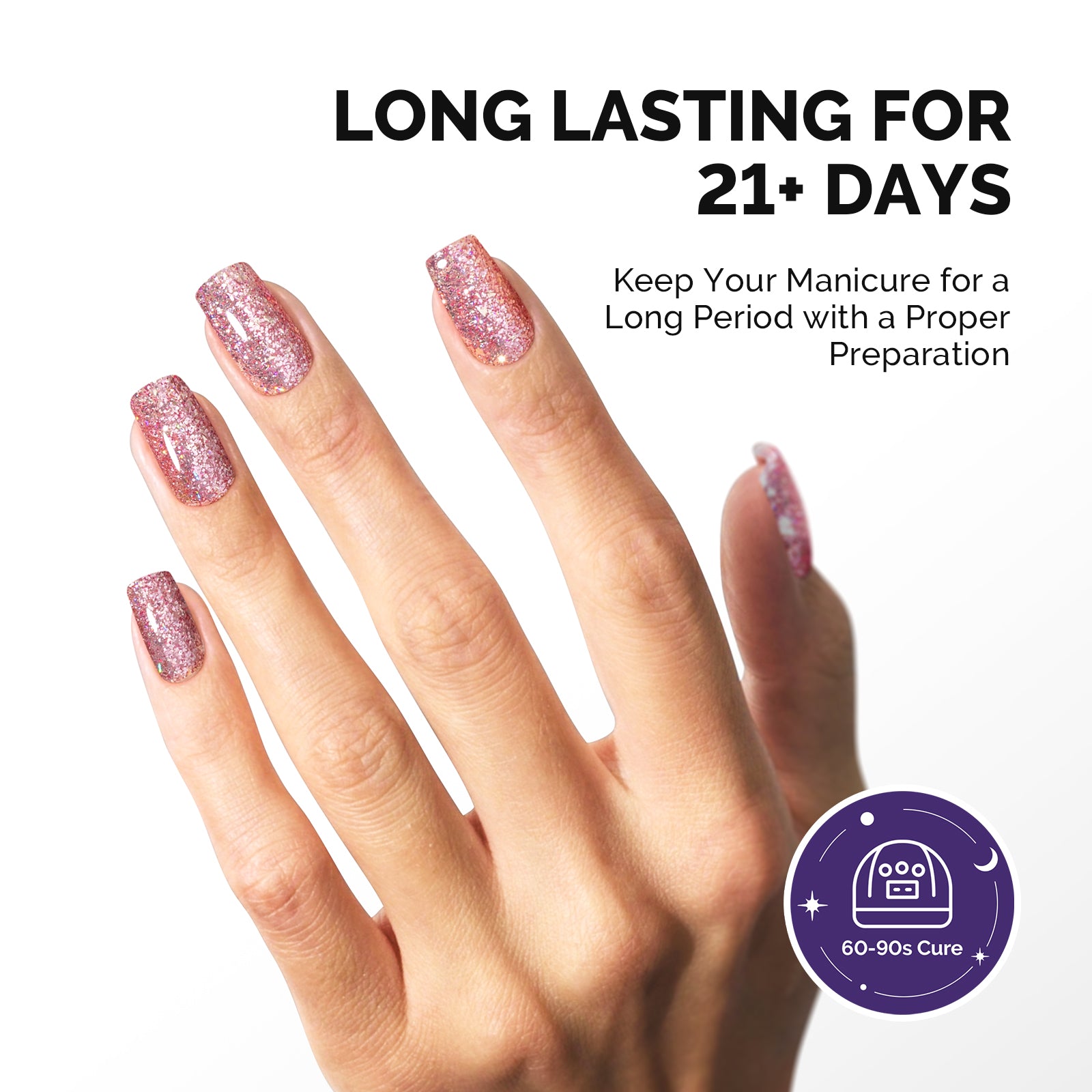 Galaliver Glitter Gel Nail Polish 15ml - X12 Sweet Pink - 图片5