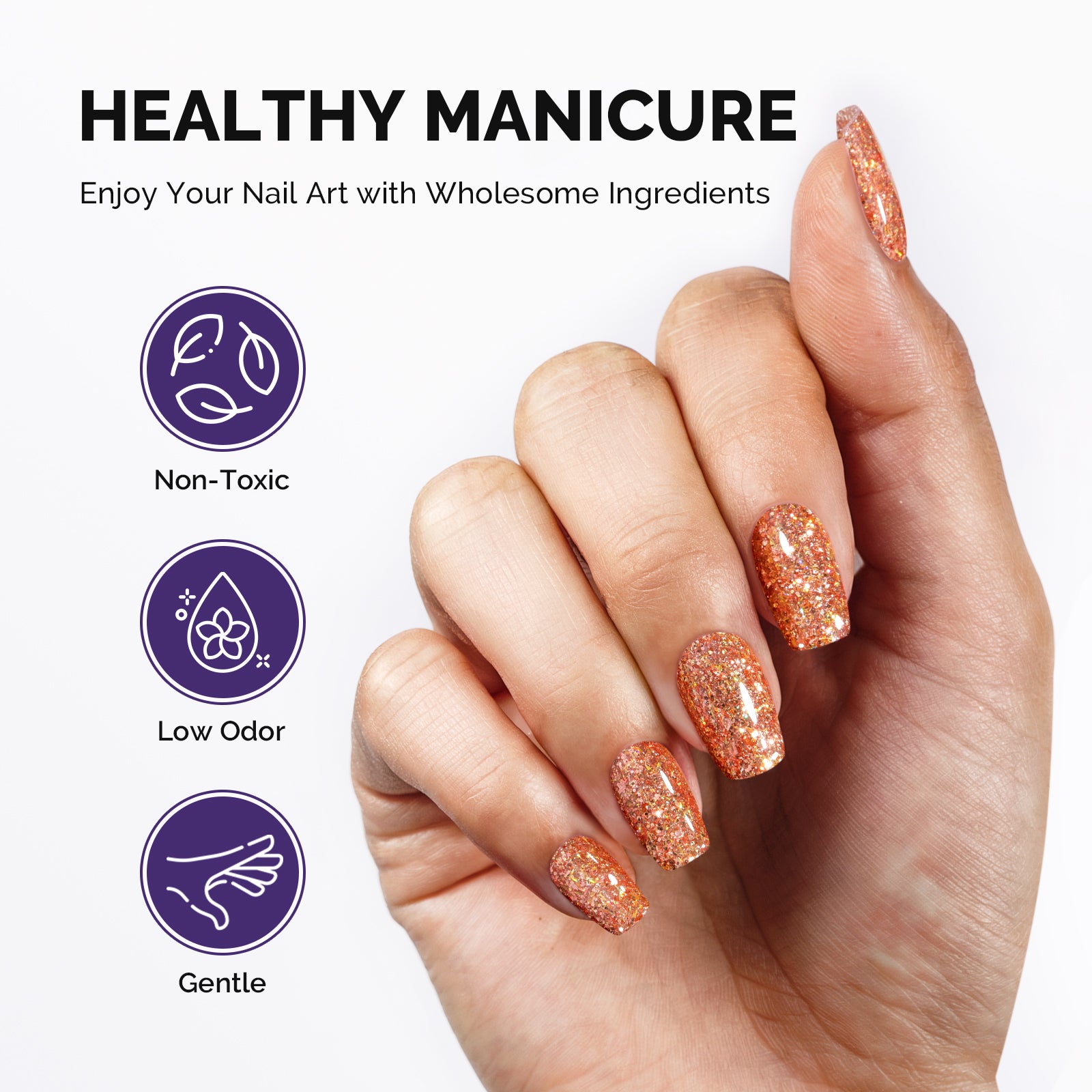 Galaliver Glitter Gel Nail Polish 15ml - X13 Happy Orange - 图片4