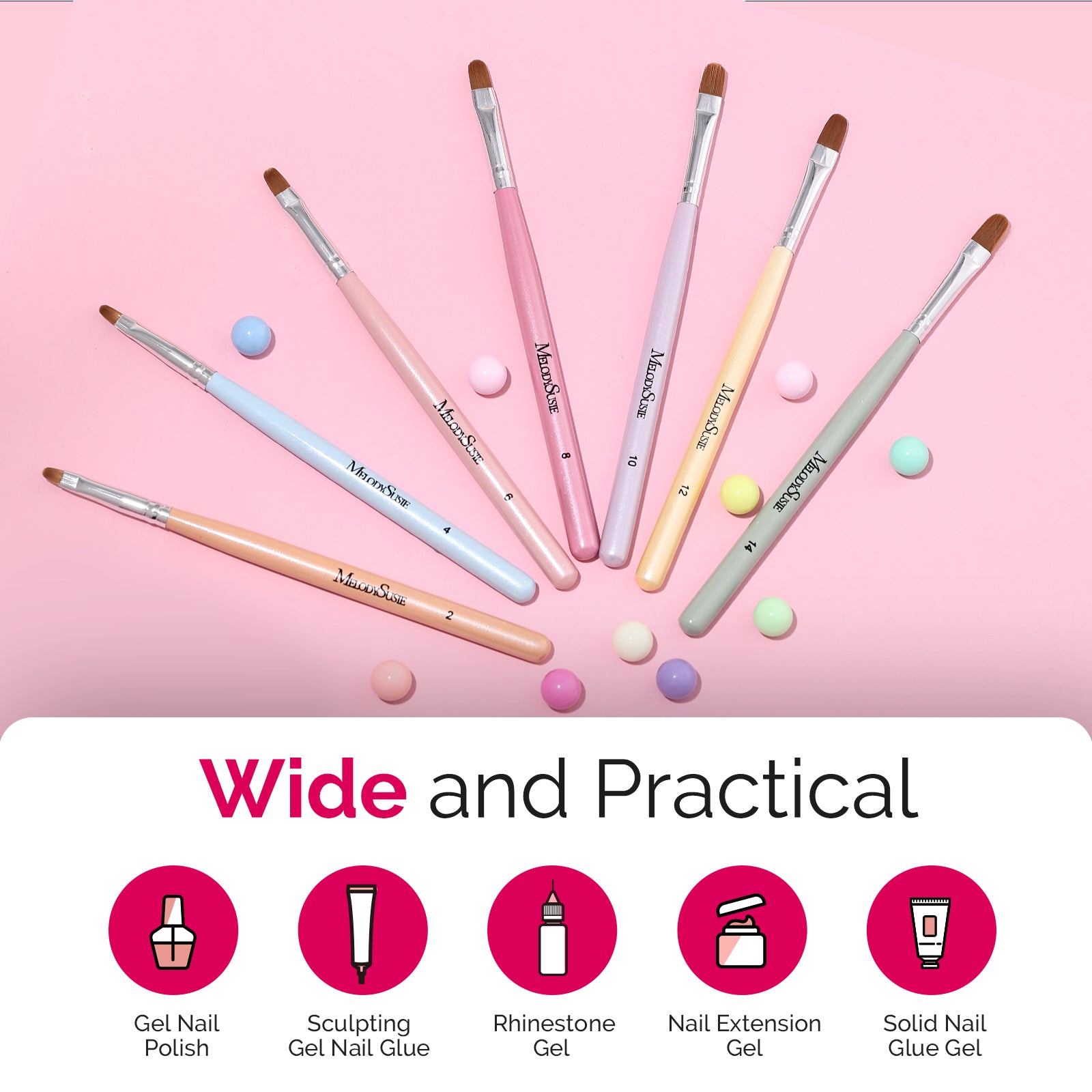 Gel Nail Art Brush 7Pcs - 图片2