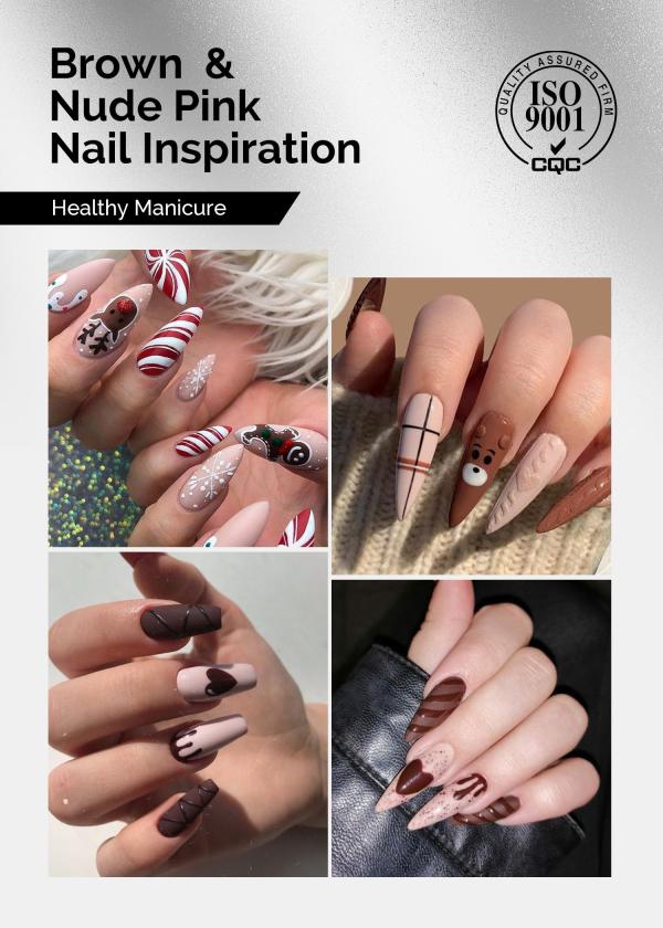 TPO-Free Thick Gel Nail Polish Nude Pink and Brown 2 Pack 15ml