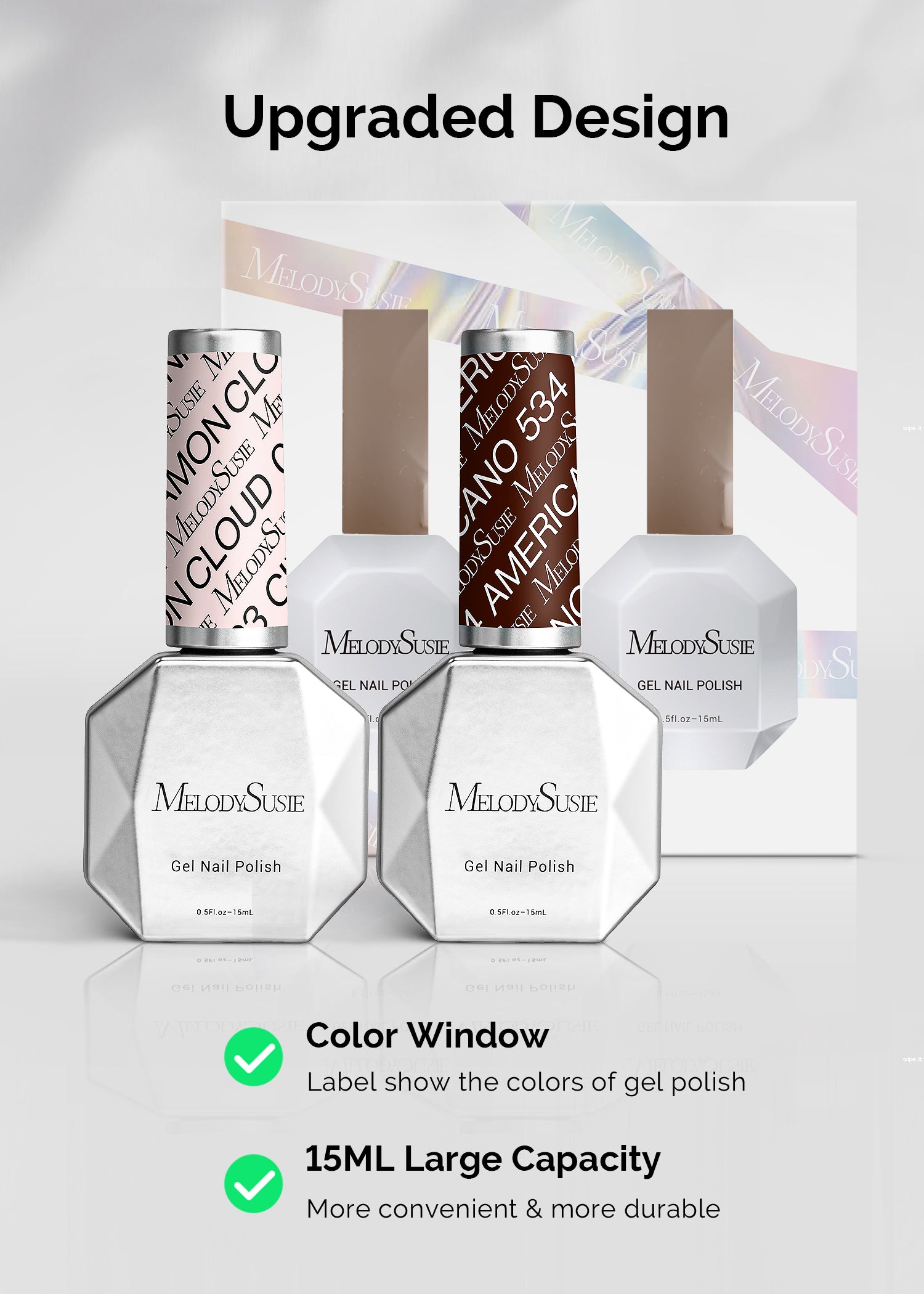 TPO-Free Thick Gel Nail Polish Nude Pink and Brown 2 Pack 15ml - 图片5