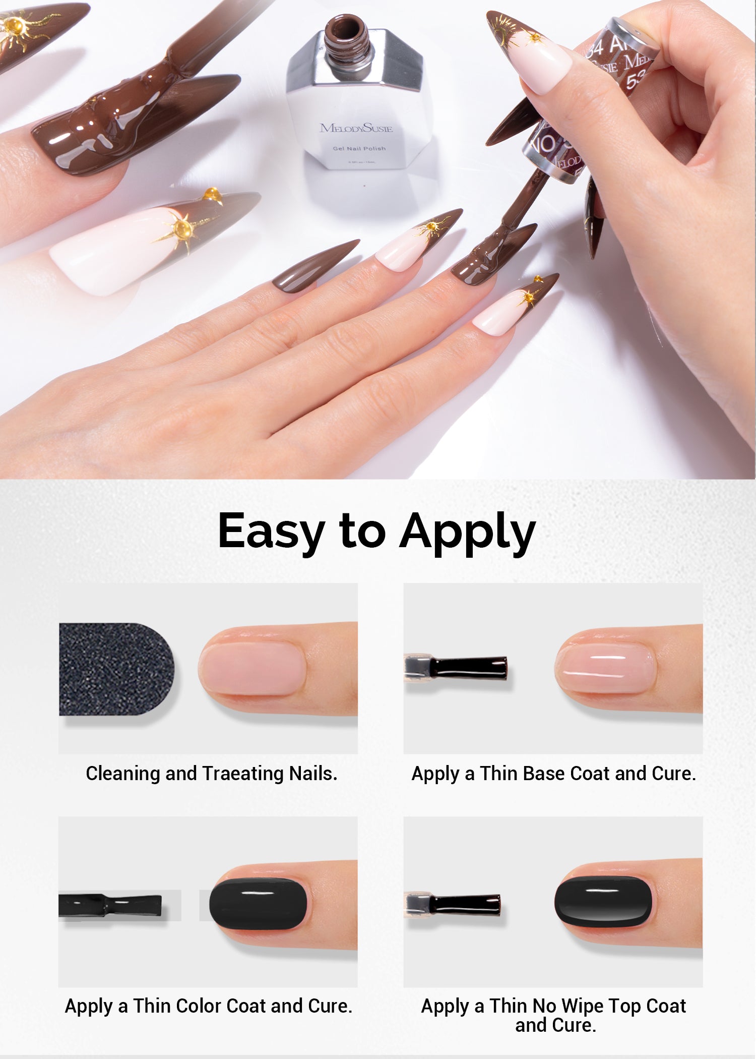 TPO-Free Thick Gel Nail Polish Nude Pink and Brown 2 Pack 15ml - 图片6