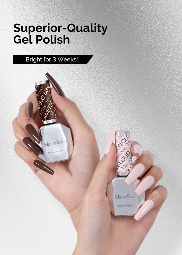 TPO-Free Thick Gel Nail Polish Nude Pink and Brown 2 Pack 15ml