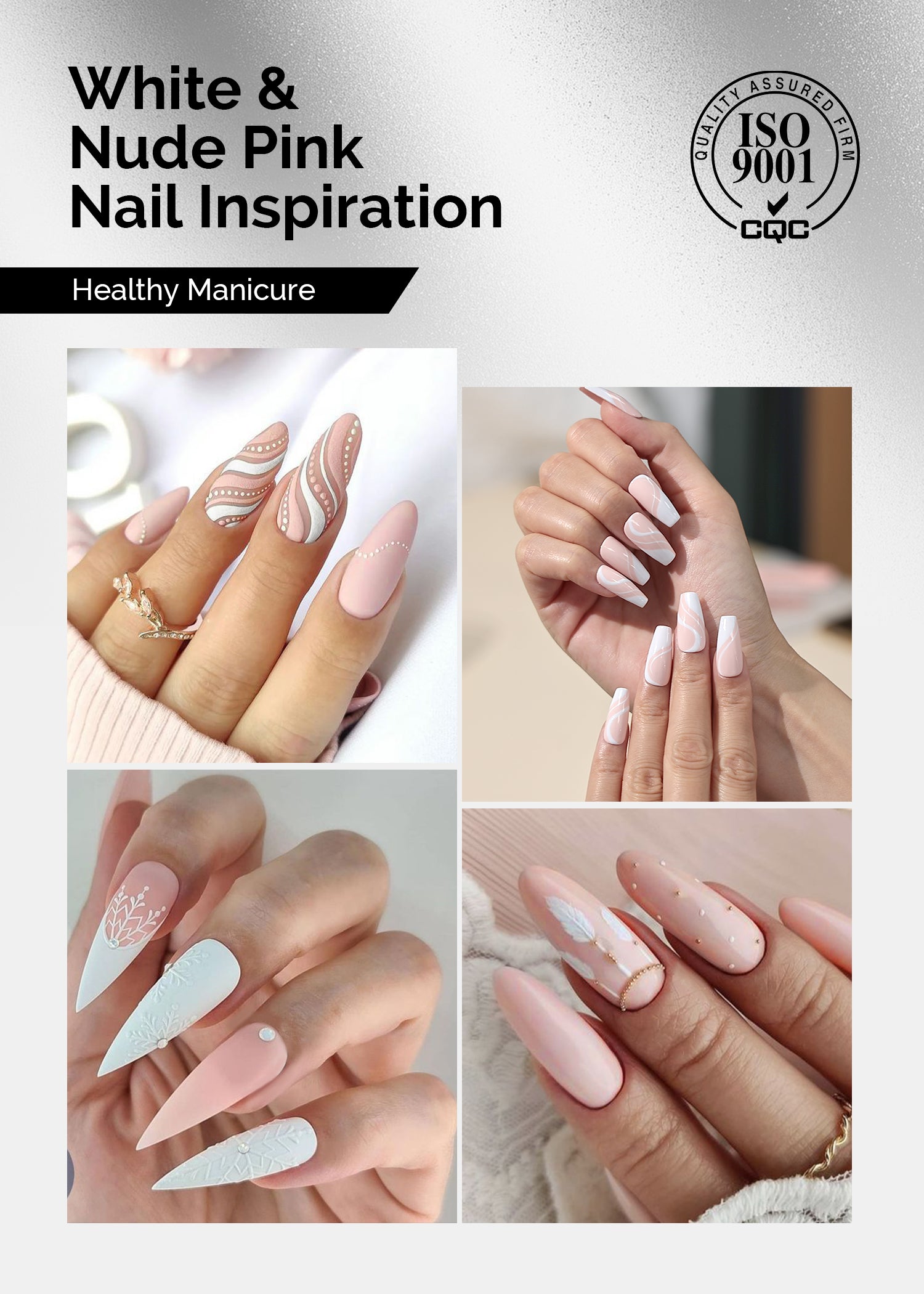 TPO-Free Thick Gel Nail Polish Nude Pink and White 2 Pack 15ml - 图片2