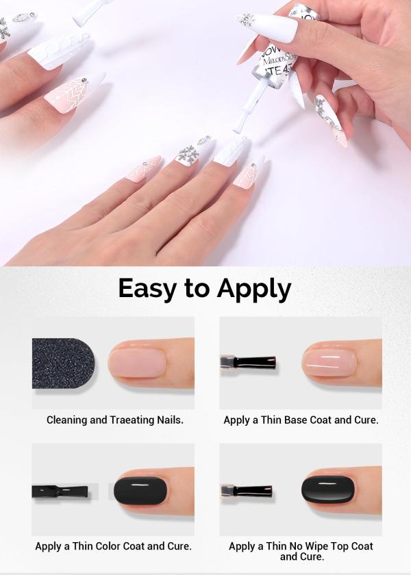 TPO-Free Thick Gel Nail Polish Nude Pink and White 2 Pack 15ml