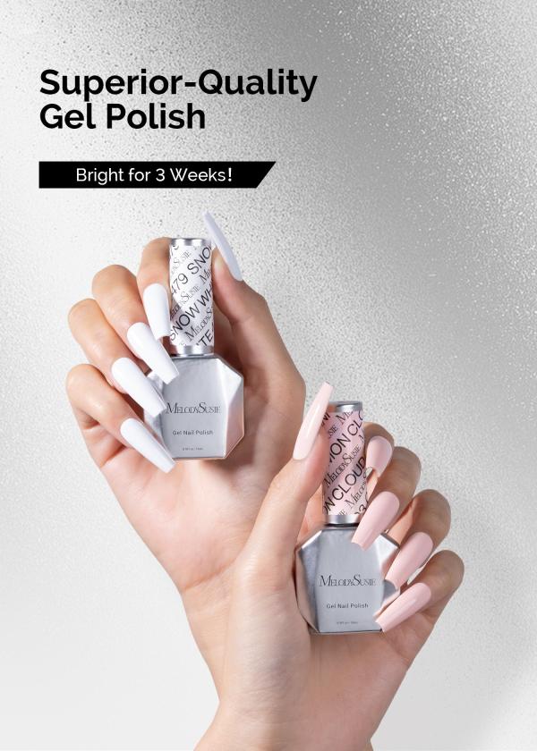 TPO-Free Thick Gel Nail Polish Nude Pink and White 2 Pack 15ml
