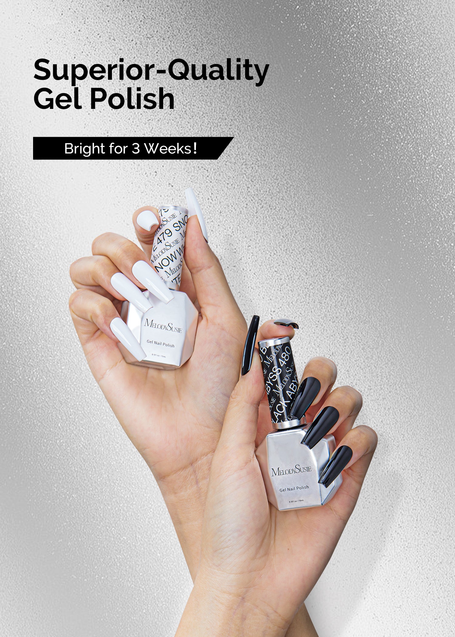 TPO-Free Thick Gel Nail Polish White and Black 2 Pack 15ml - 图片8