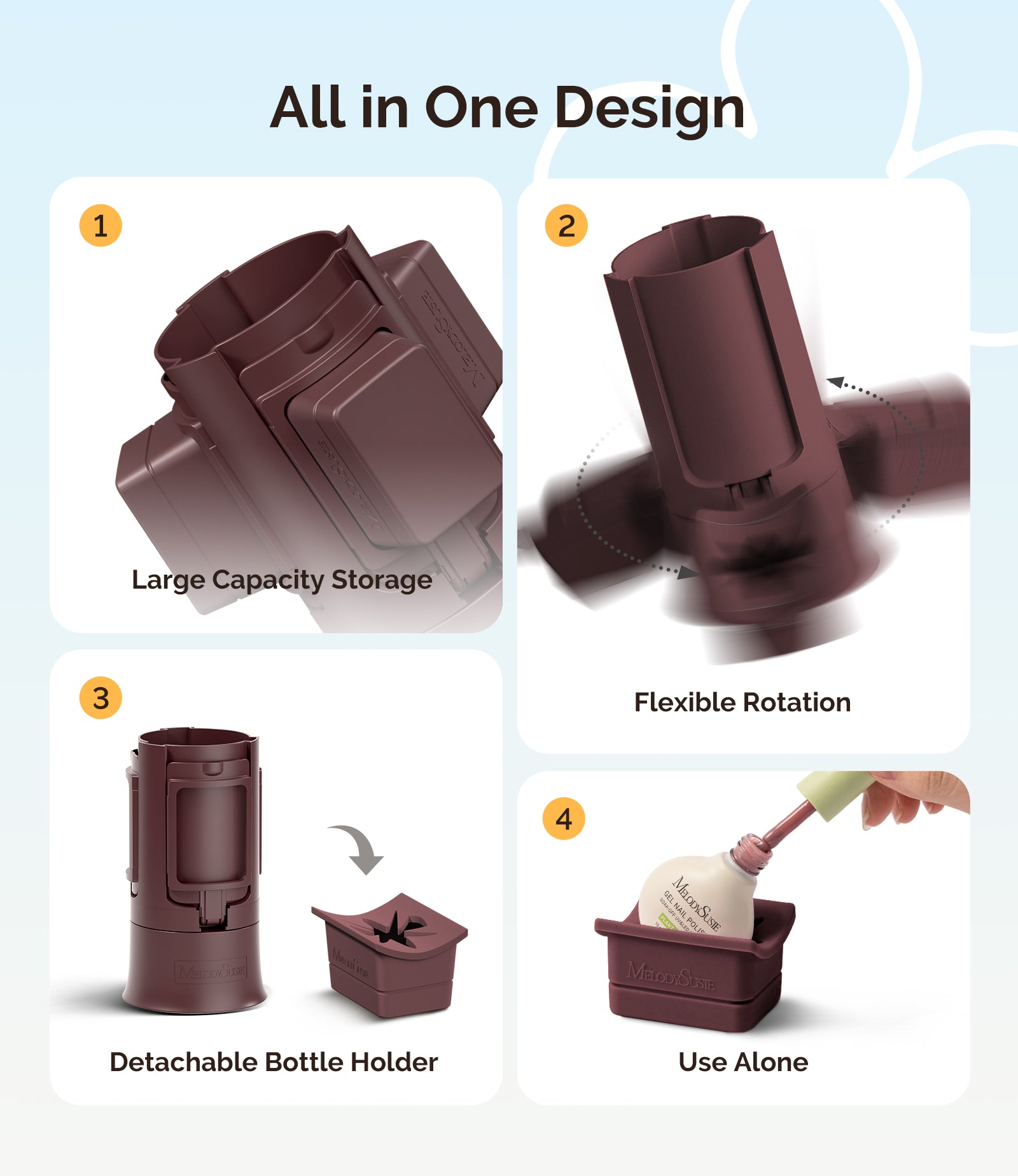 GelCarousel Rotatable Nail Art DIY Station - Brown - 图片4