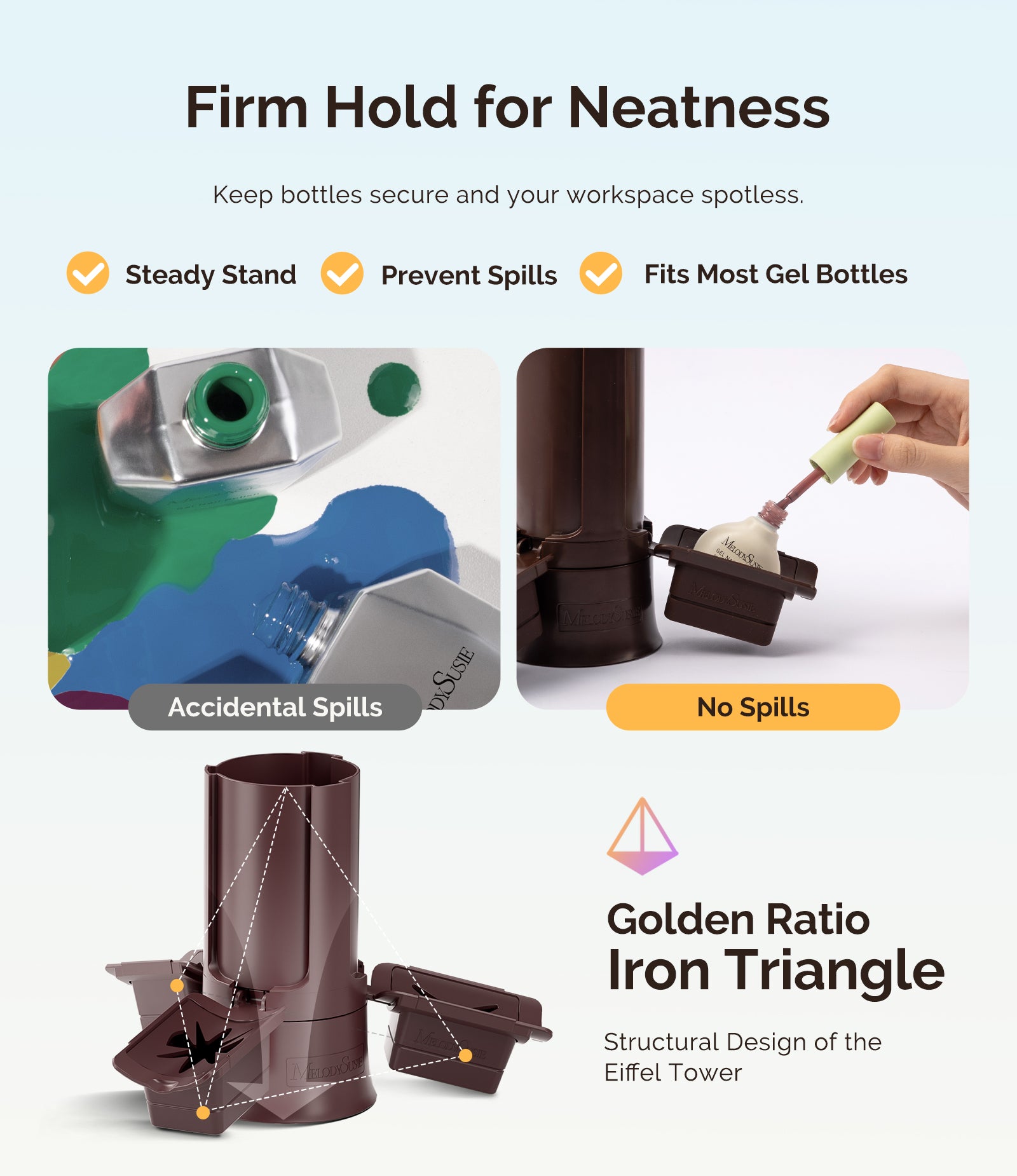 GelCarousel Rotatable Nail Art DIY Station - Brown - 图片3