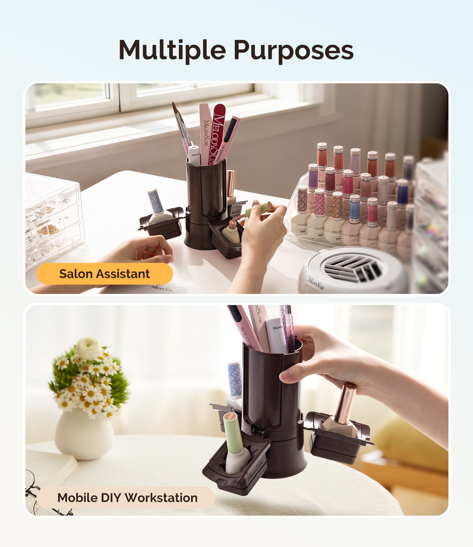 GelCarousel Rotatable Nail Art DIY Station - Brown - 图片7