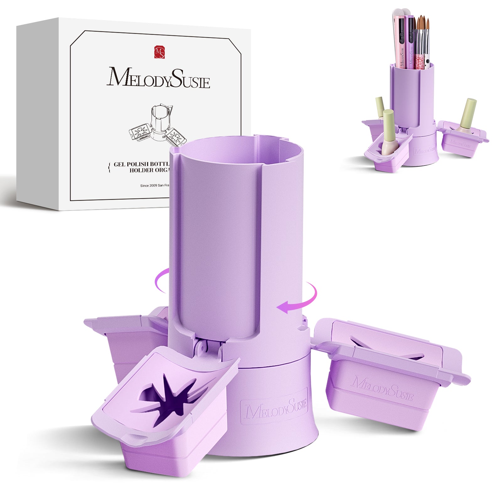 GelCarousel Rotatable Nail Art DIY Station - Pink - Image9