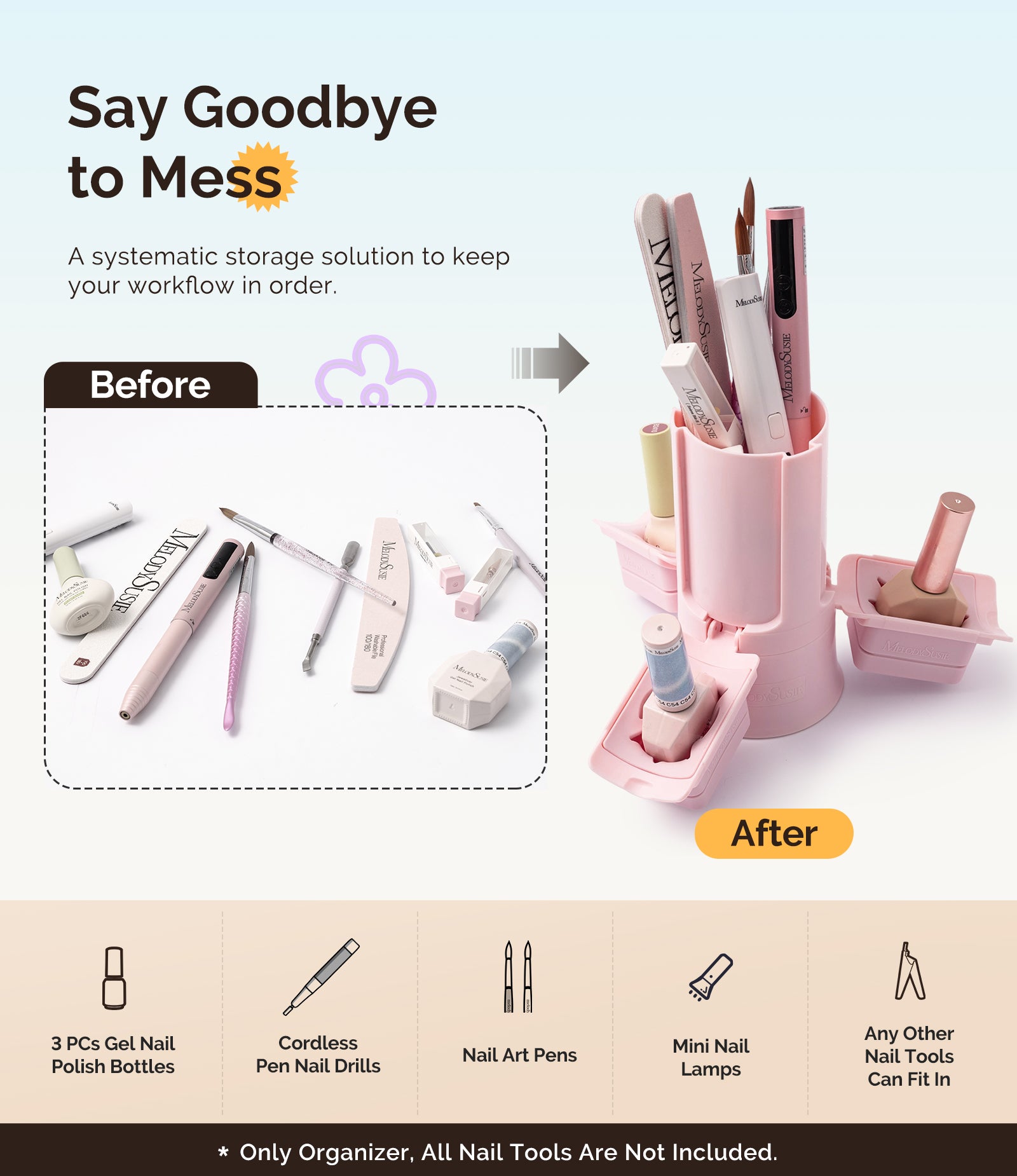 GelCarousel Rotatable Nail Art DIY Station - Pink - Image2