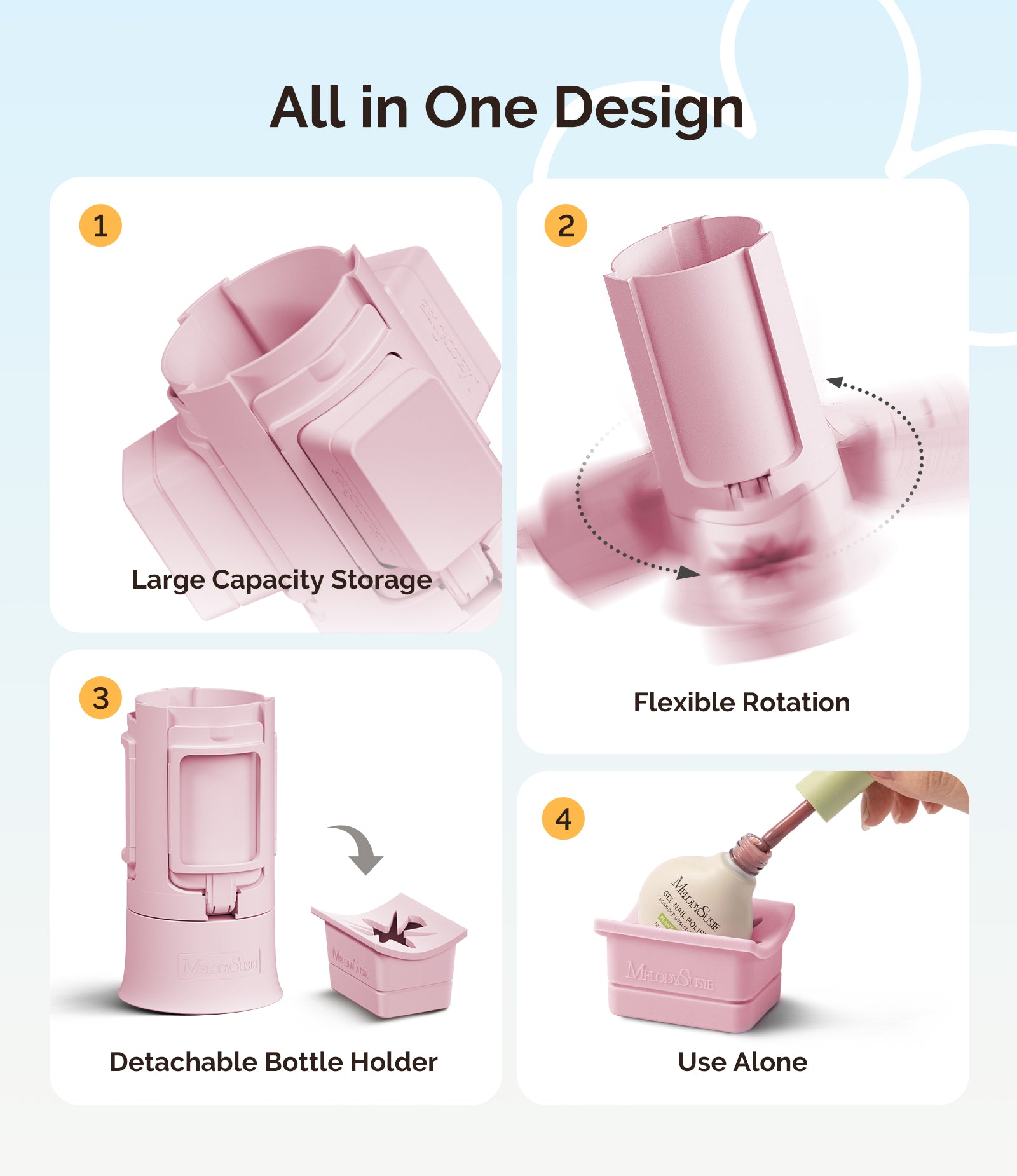 GelCarousel Rotatable Nail Art DIY Station - Pink - Image3