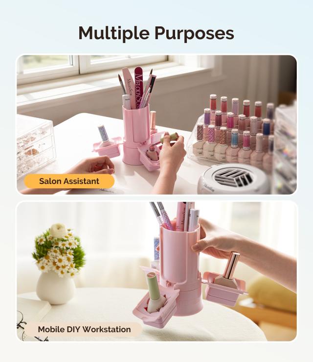 GelCarousel Rotatable Nail Art DIY Station - Pink