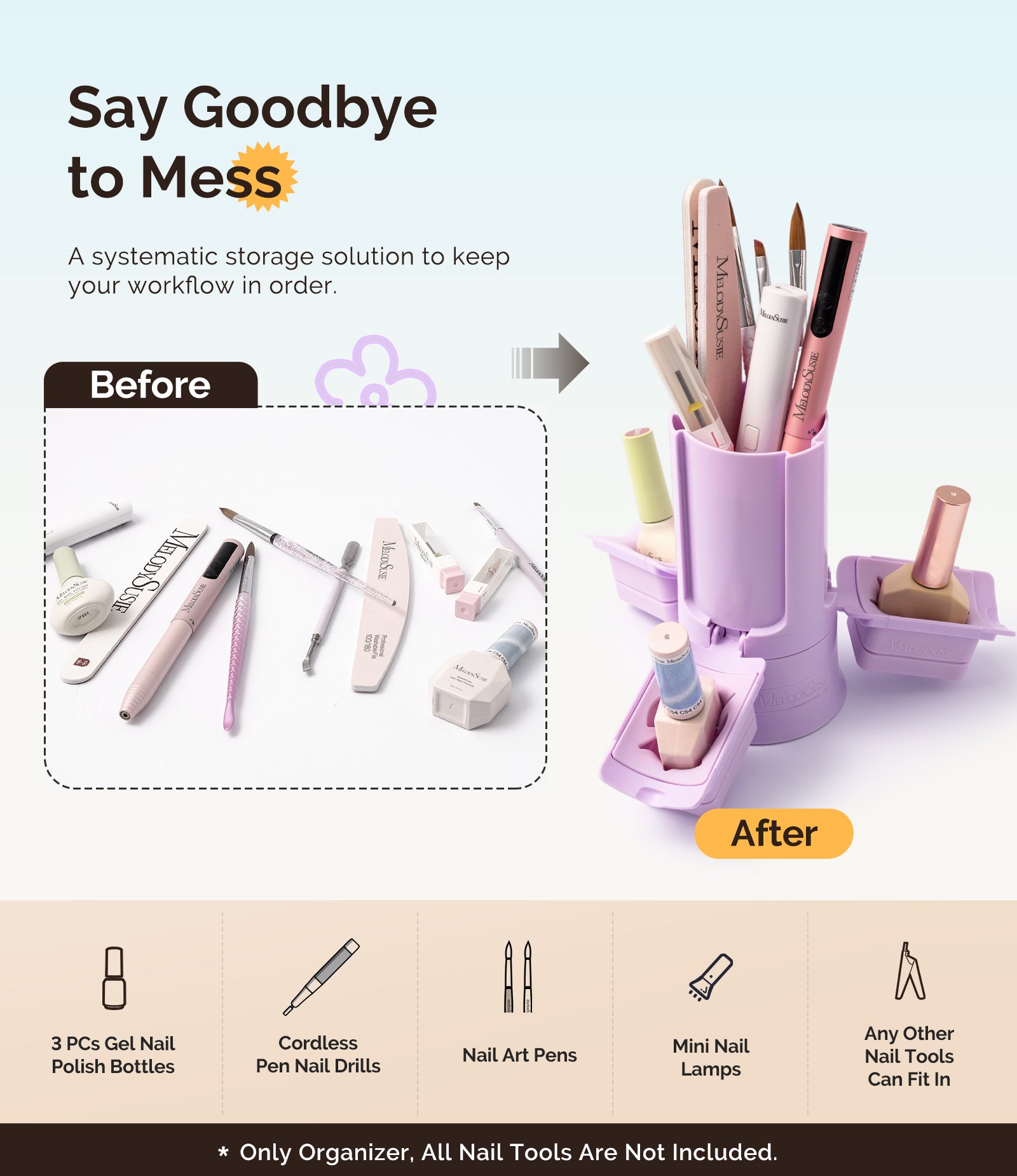 GelCarousel Rotatable Nail Art DIY Station - Purple - 图片11