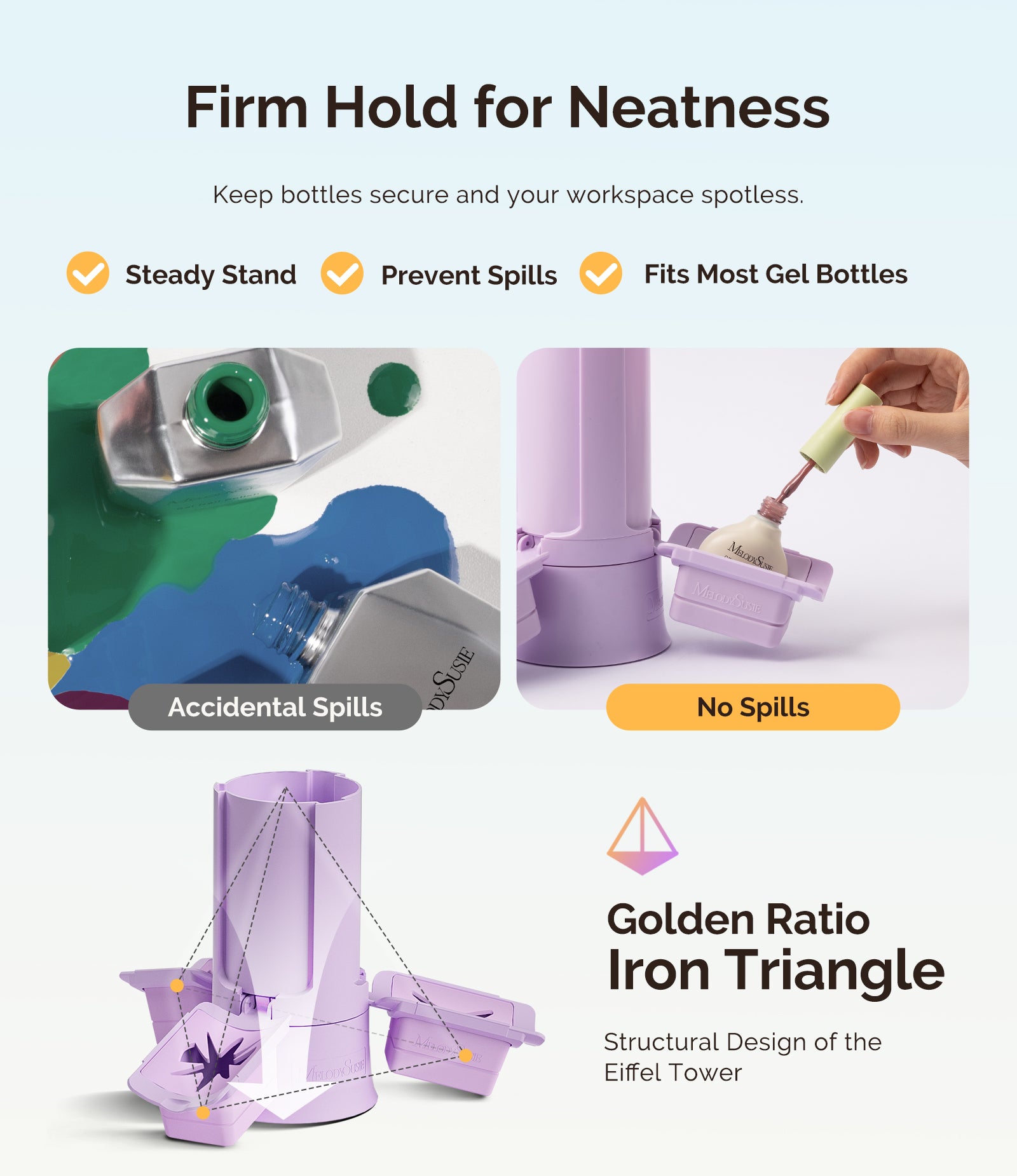 GelCarousel Rotatable Nail Art DIY Station - Purple - 图片2