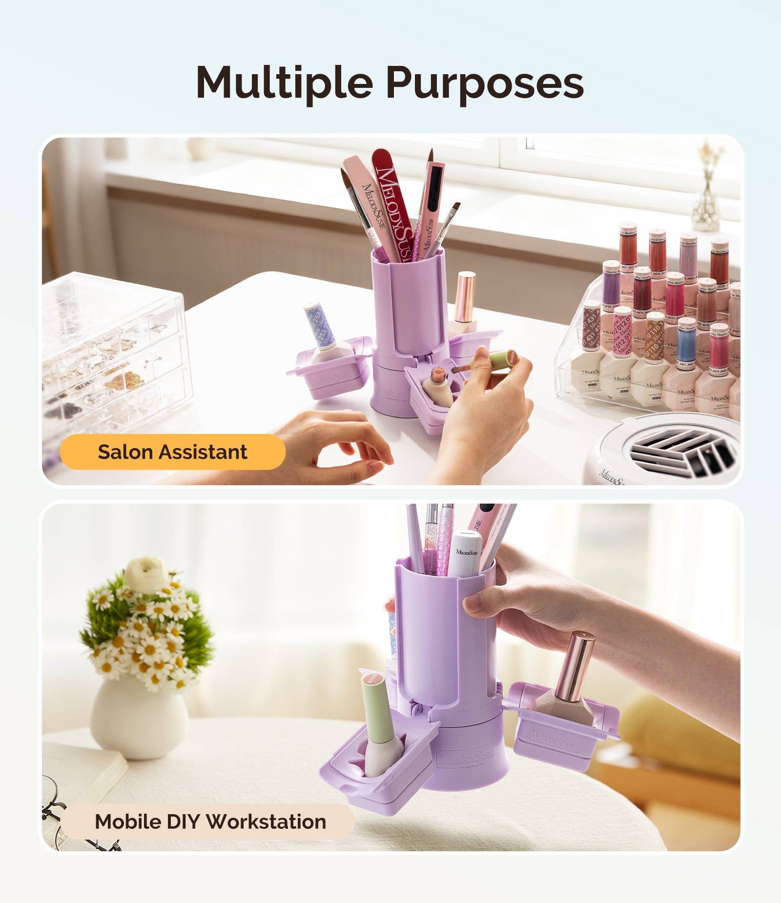 GelCarousel Rotatable Nail Art DIY Station - Purple - 图片6