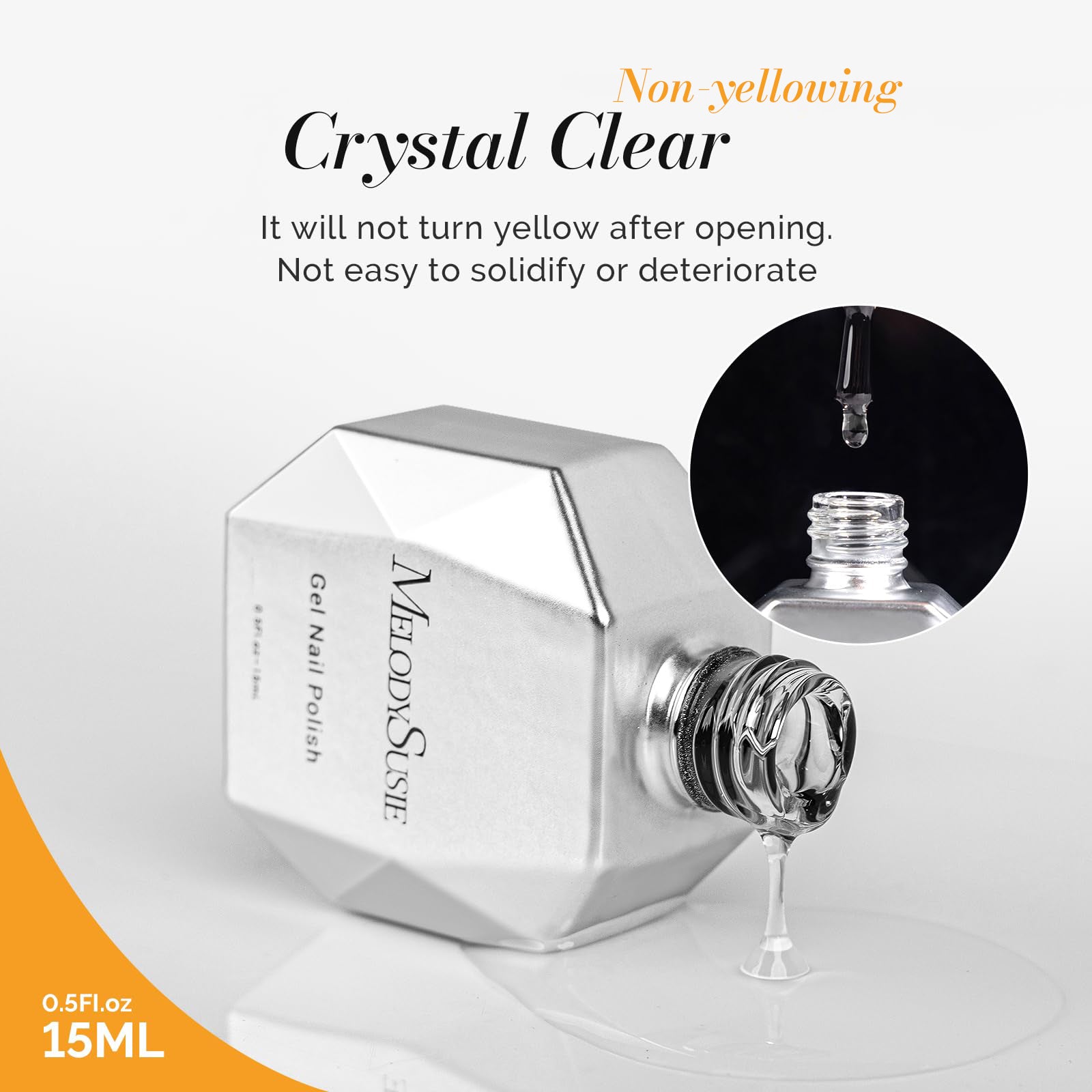 Glossy Top Coat & Base Coat Nail Gel Polish 2Pcs 15ml - 图片2