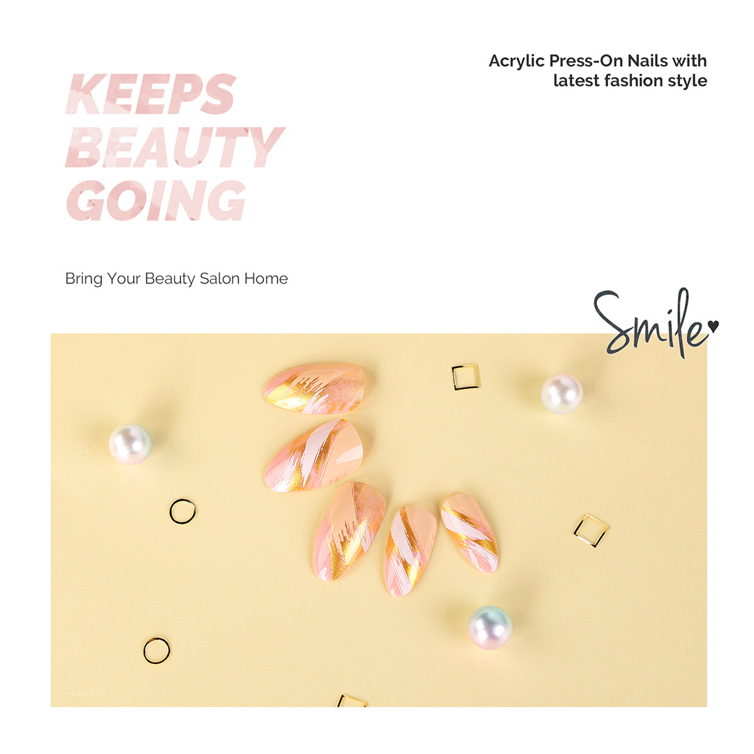 Golden Beach Acrylic Press On Nails Kits - 图片3