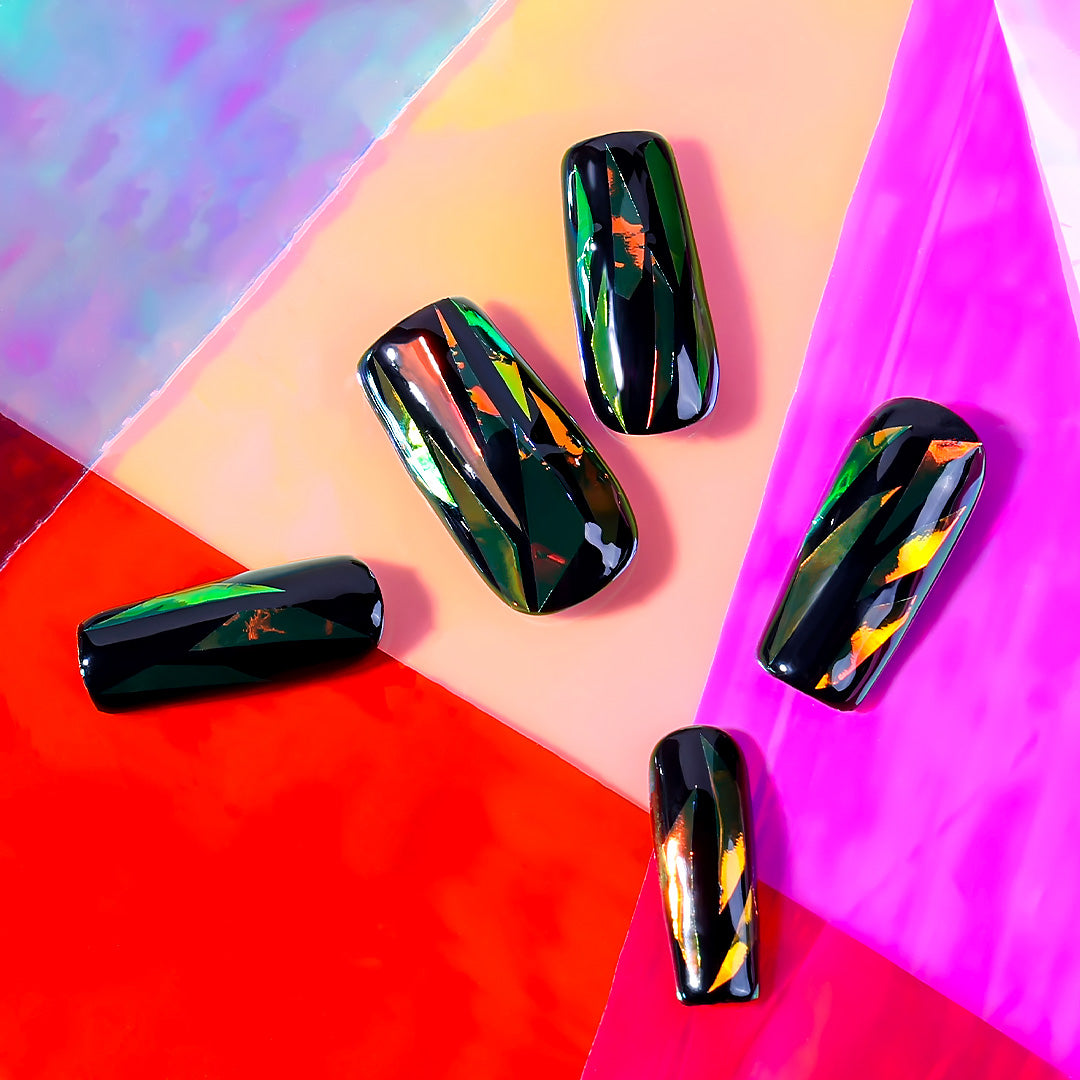 Gorgeous Holographic Nail Cellophane Foils Sticker Set - 图片2