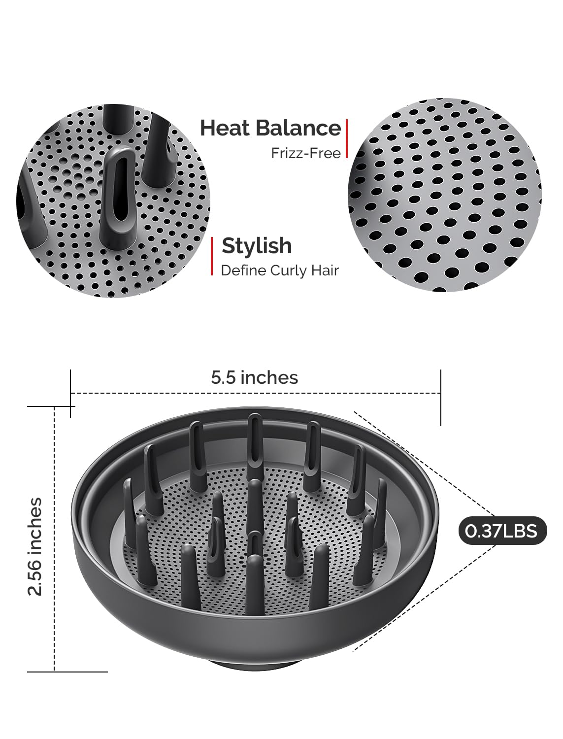 Hair Dryer Diffuser Attachment for H-S160E Hair Dryer - (US ONLY) - 图片3