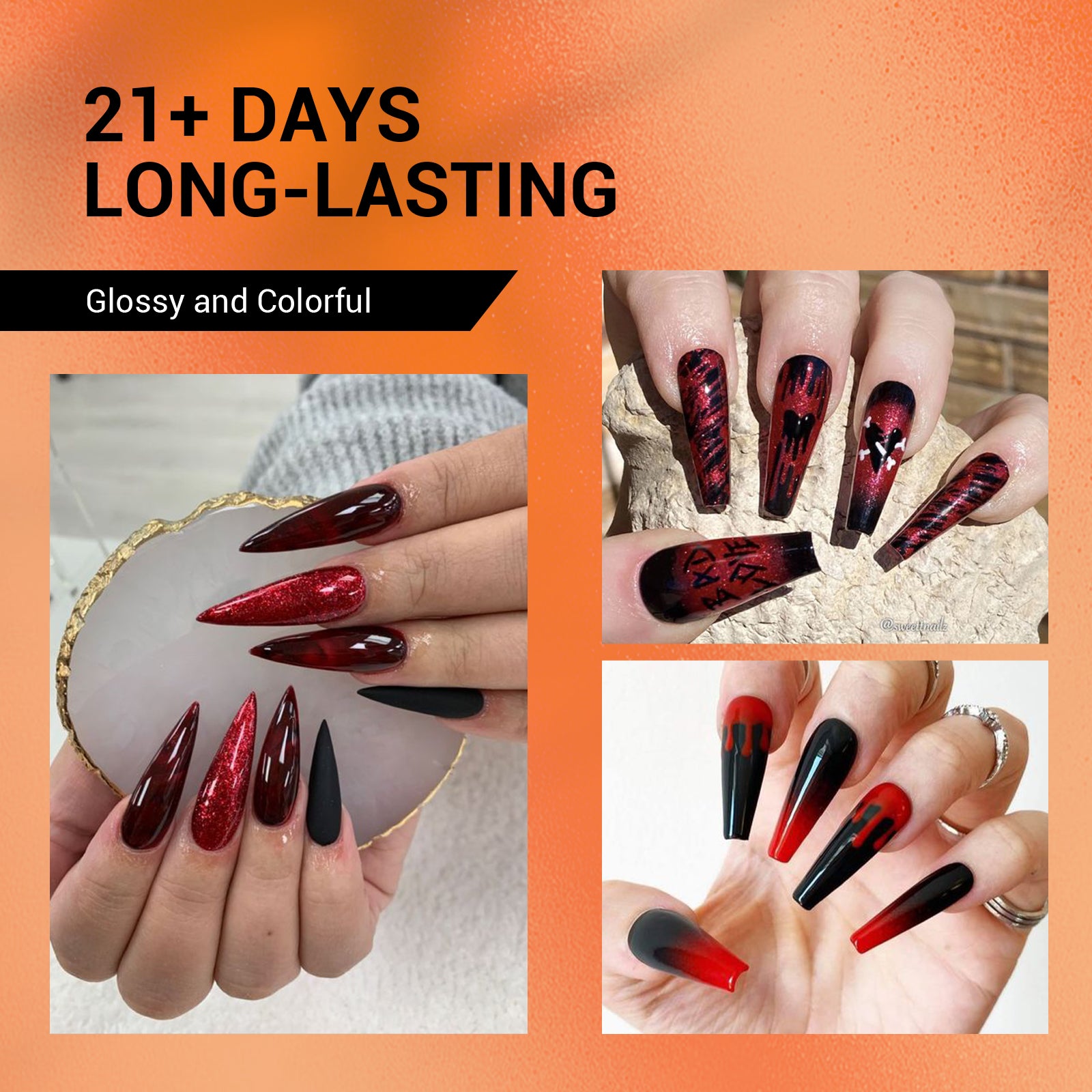 Halloween 15ml TPO-Free Thick Gel Nail Polish Kit - 4Pcs - 图片4
