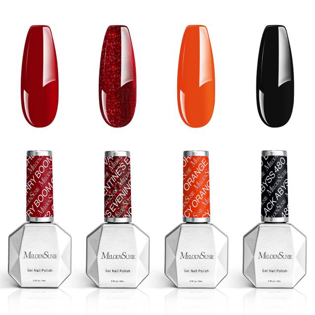 Halloween 15ml TPO-Free Thick Gel Nail Polish Kit - 4Pcs