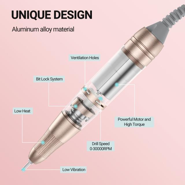 Handpiece for 2 in 1 Nail Lamp With Nail Drill-Gold
