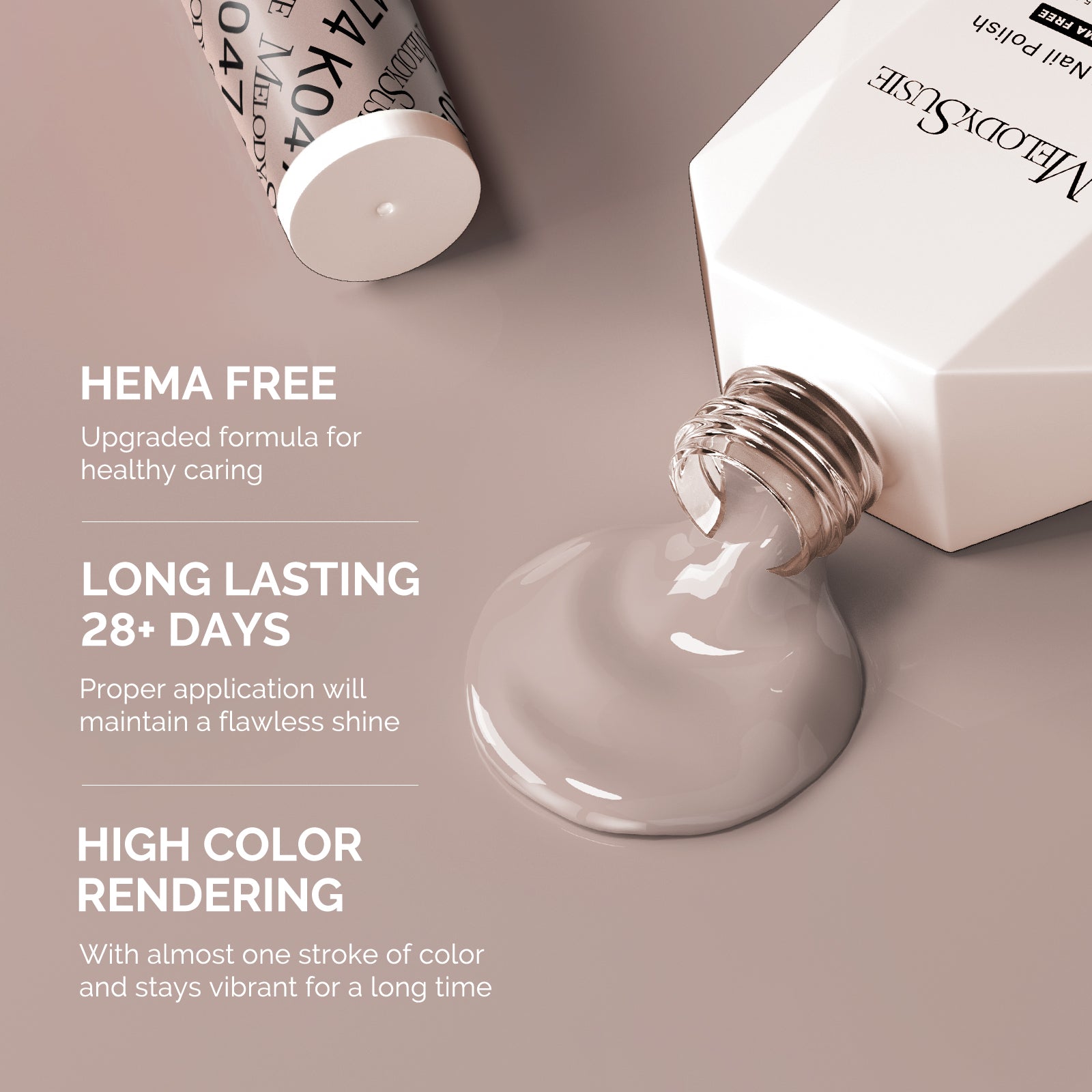 HEMA-Free Gel Nail Polish 0.5 fl oz/15ml - K0474 Thick Gray Nude - 图片3