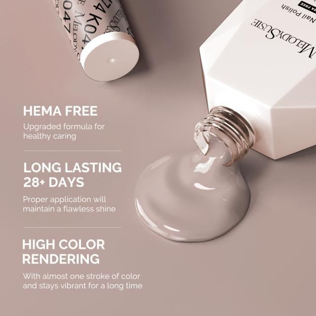 HEMA-Free Gel Nail Polish 0.5 fl oz/15ml - K0474 Thick Gray Nude