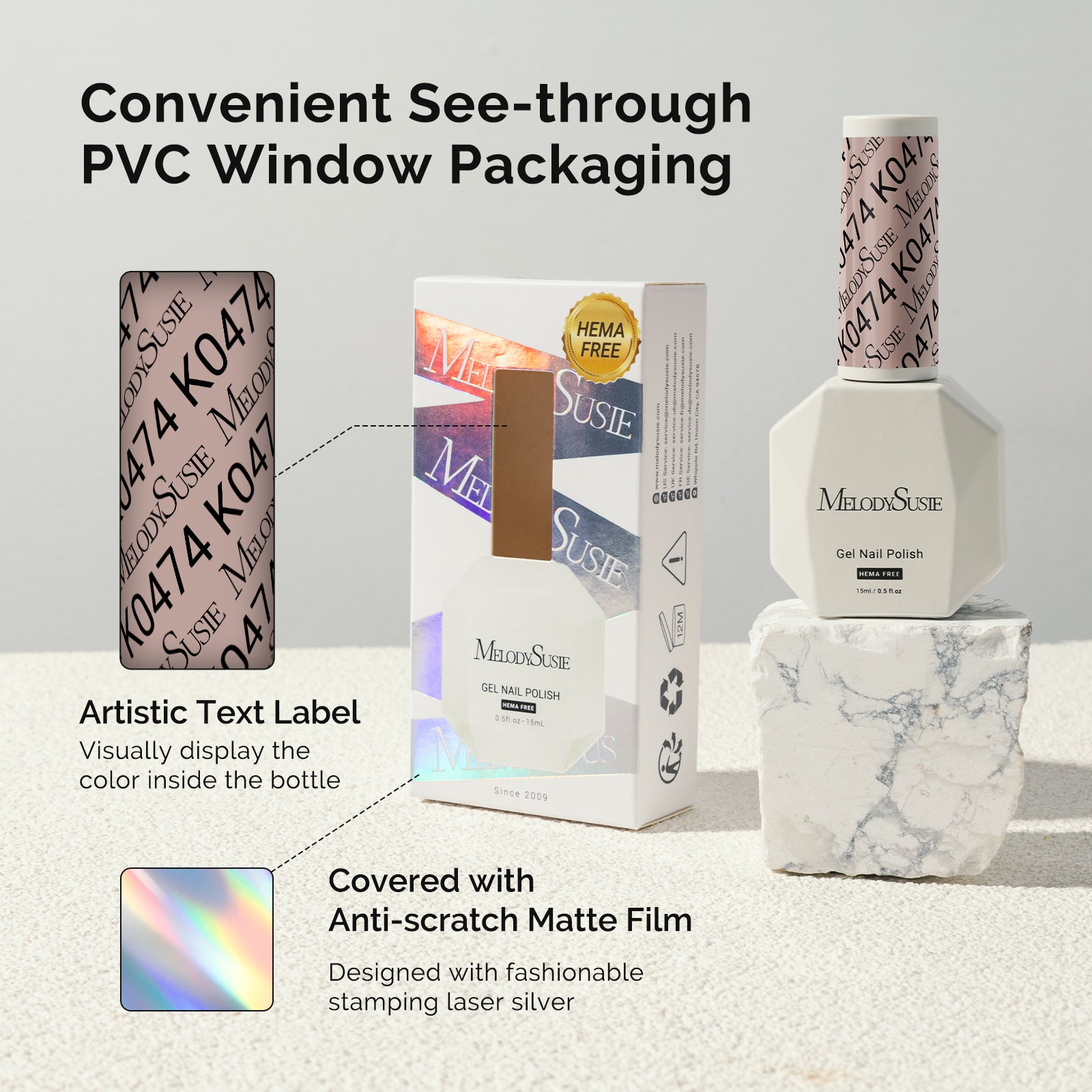 HEMA-Free Gel Nail Polish 0.5 fl oz/15ml - K0474 Thick Gray Nude - 图片6