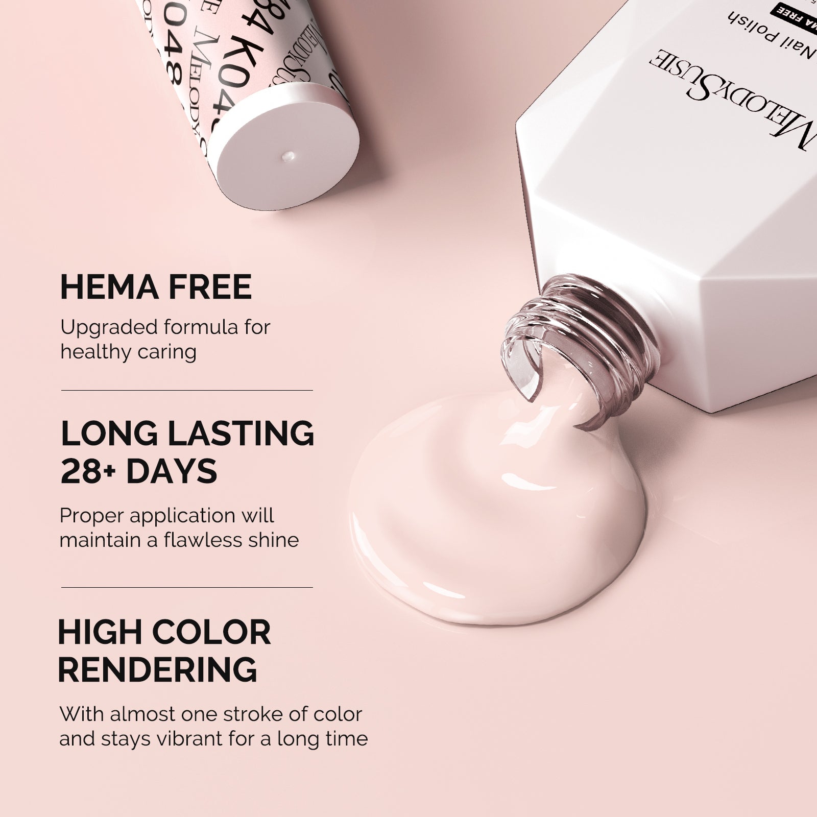HEMA-Free Gel Nail Polish 0.5 fl oz/15ml - K0484 Thick White Nude Pink - 图片3