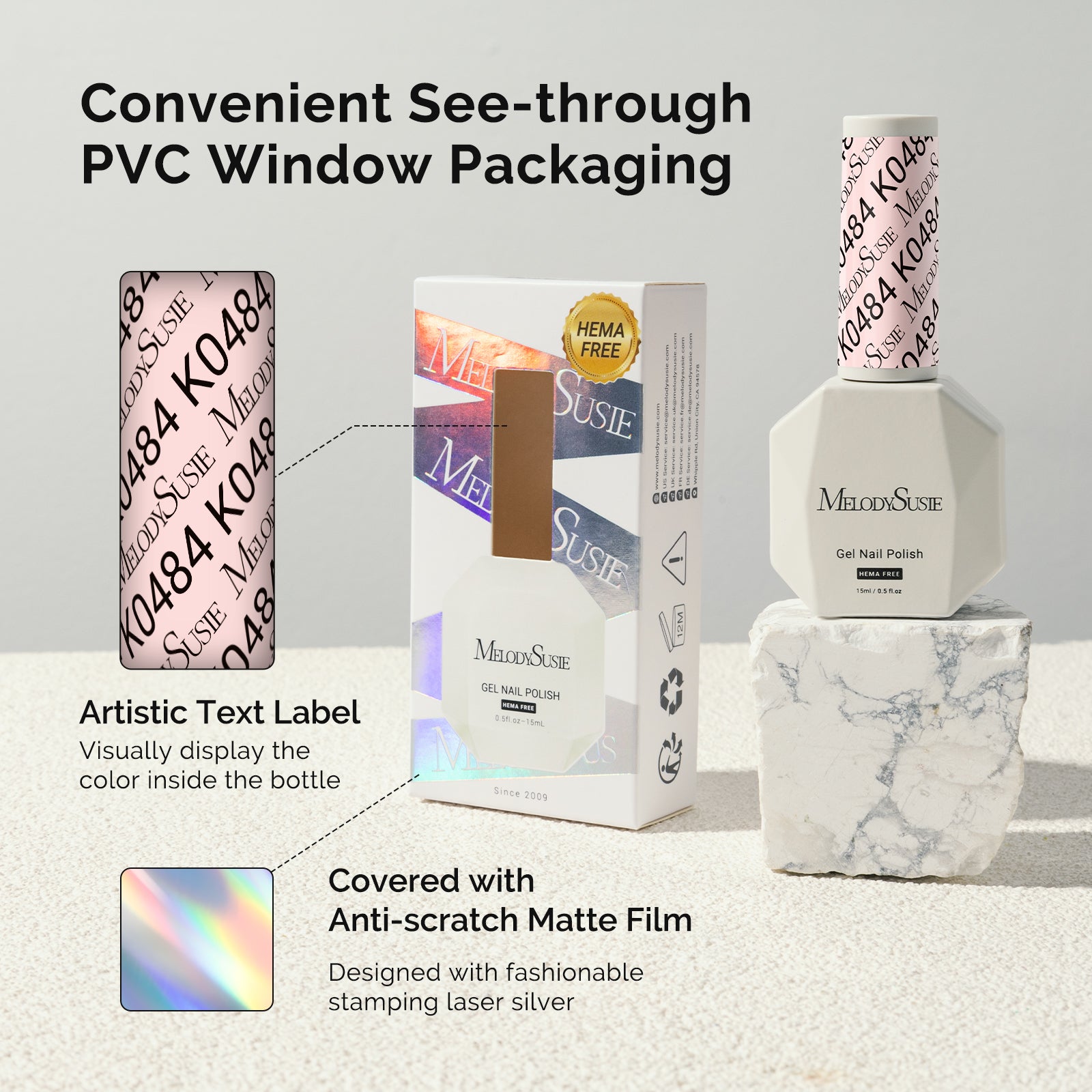 HEMA-Free Gel Nail Polish 0.5 fl oz/15ml - K0484 Thick White Nude Pink - 图片6