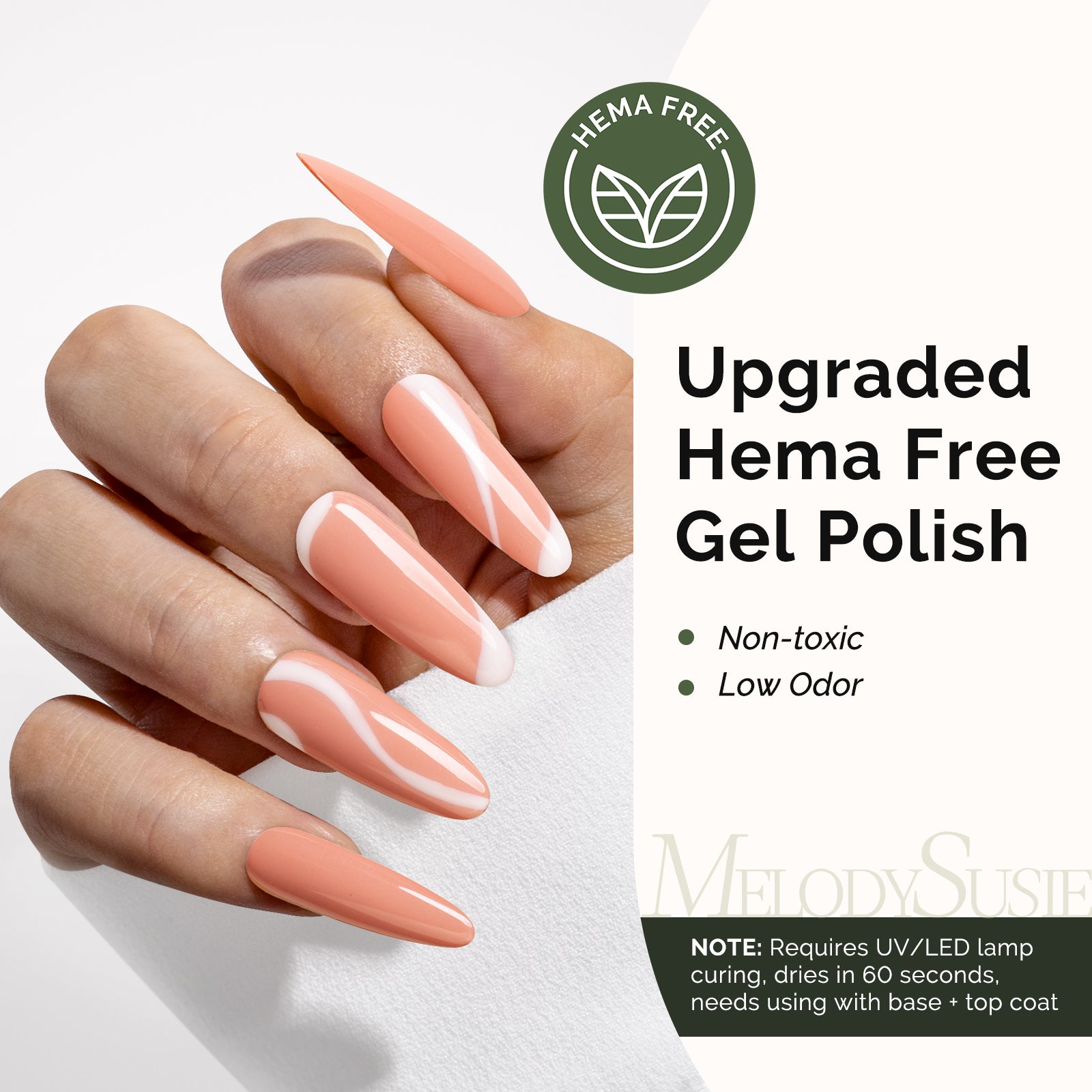 HEMA-Free Gel Nail Polish 0.5 fl oz/15ml - K0521 Thick Light Orange Pink - 图片2