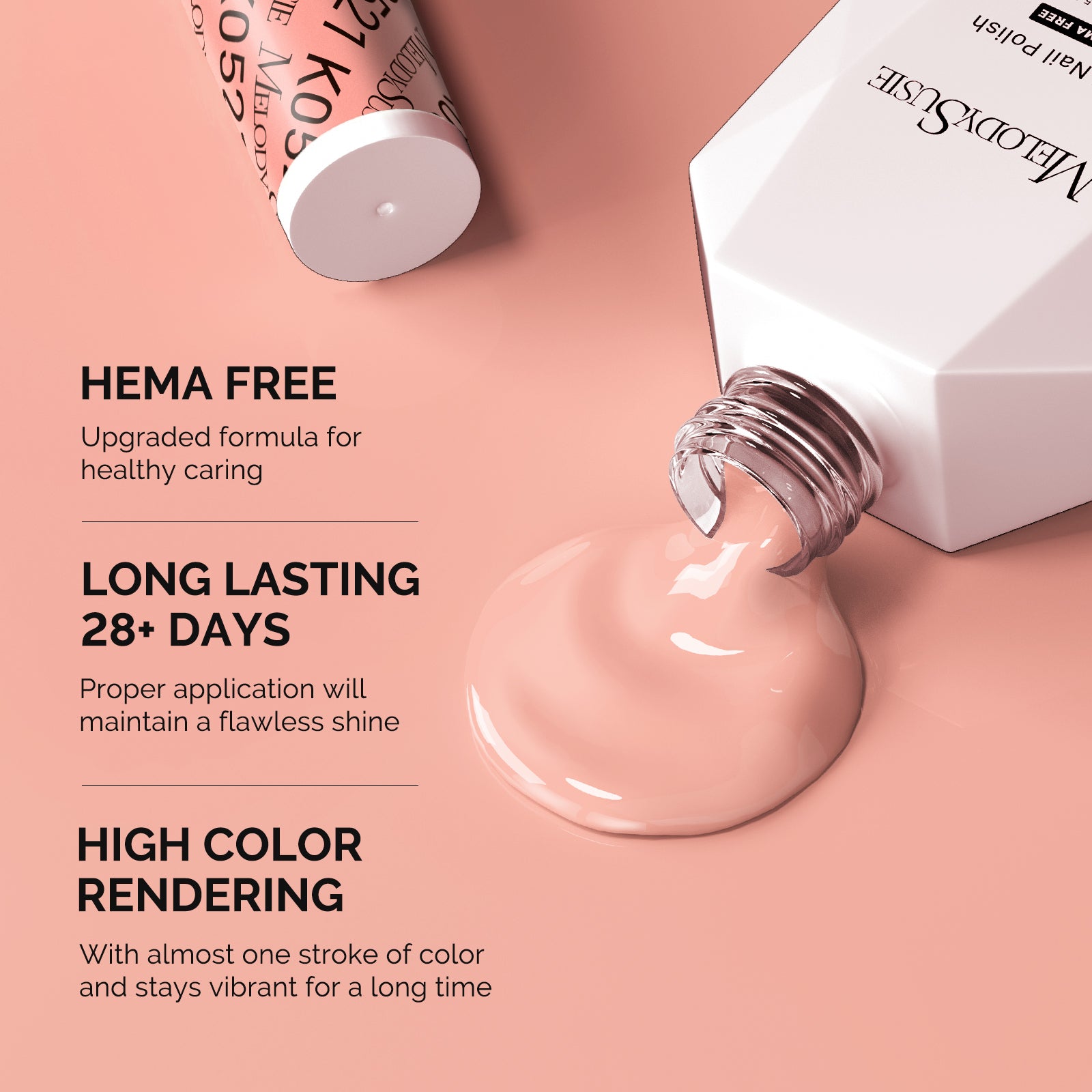 HEMA-Free Gel Nail Polish 0.5 fl oz/15ml - K0521 Thick Light Orange Pink - 图片3