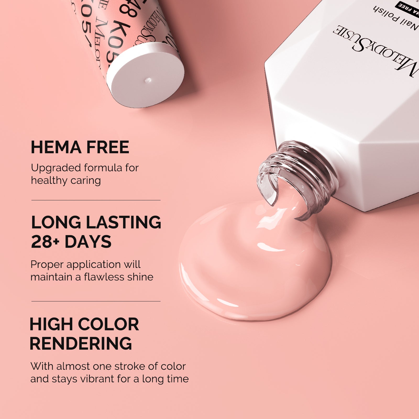 HEMA-Free Gel Nail Polish 0.5 fl oz/15ml - K0548 Thick Orange Pink - 图片3