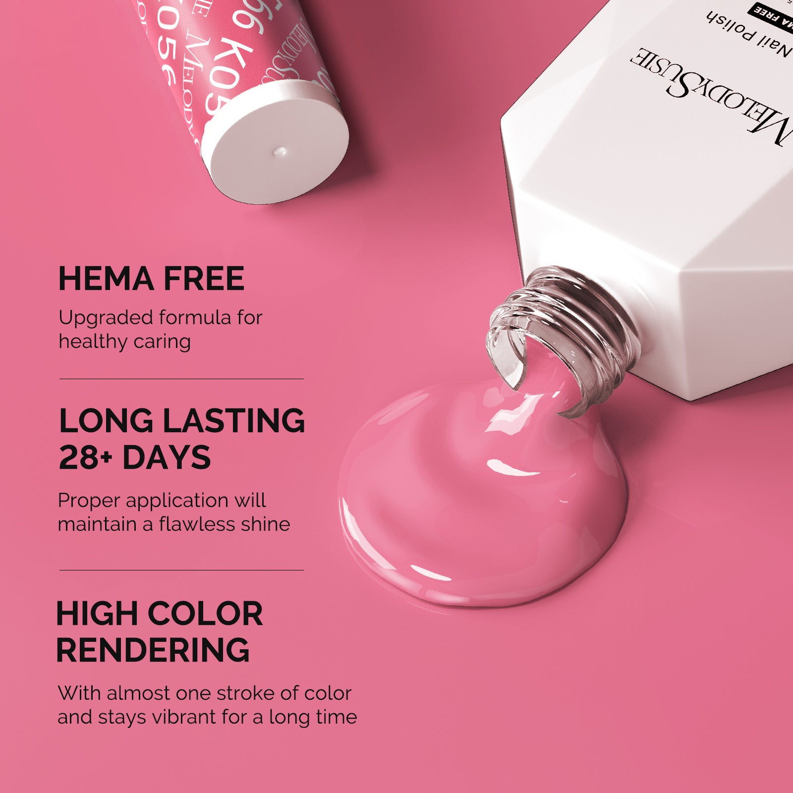 HEMA-Free Gel Nail Polish 0.5 fl oz/15ml - K0566 Thick Rose Pink - 图片3