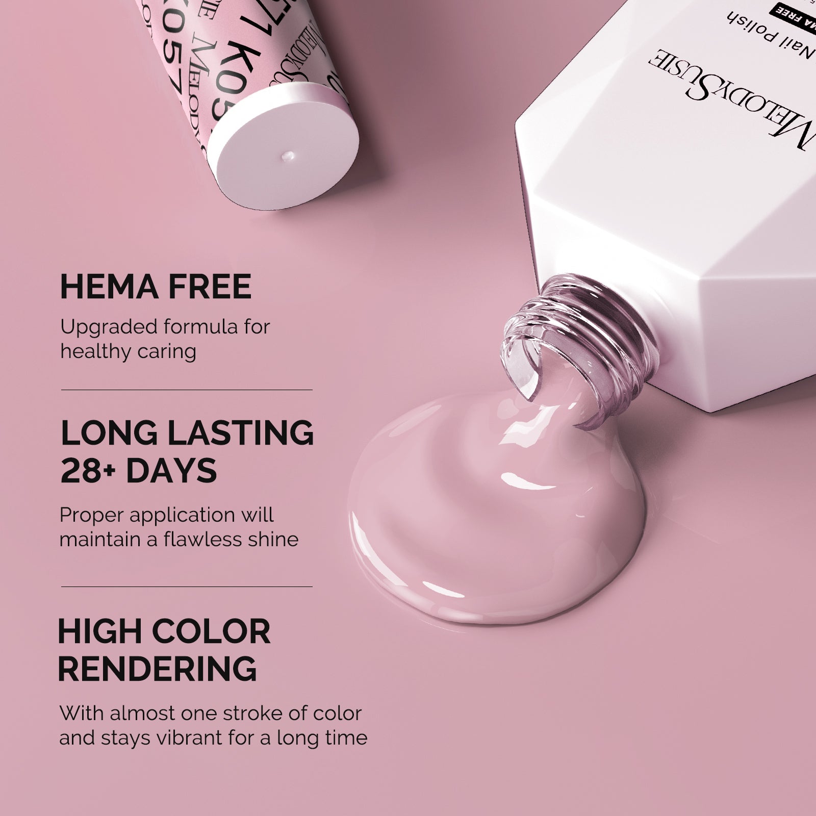 HEMA-Free Gel Nail Polish 0.5 fl oz/15ml - K0571 Thick Lavender Nude Pink - 图片3
