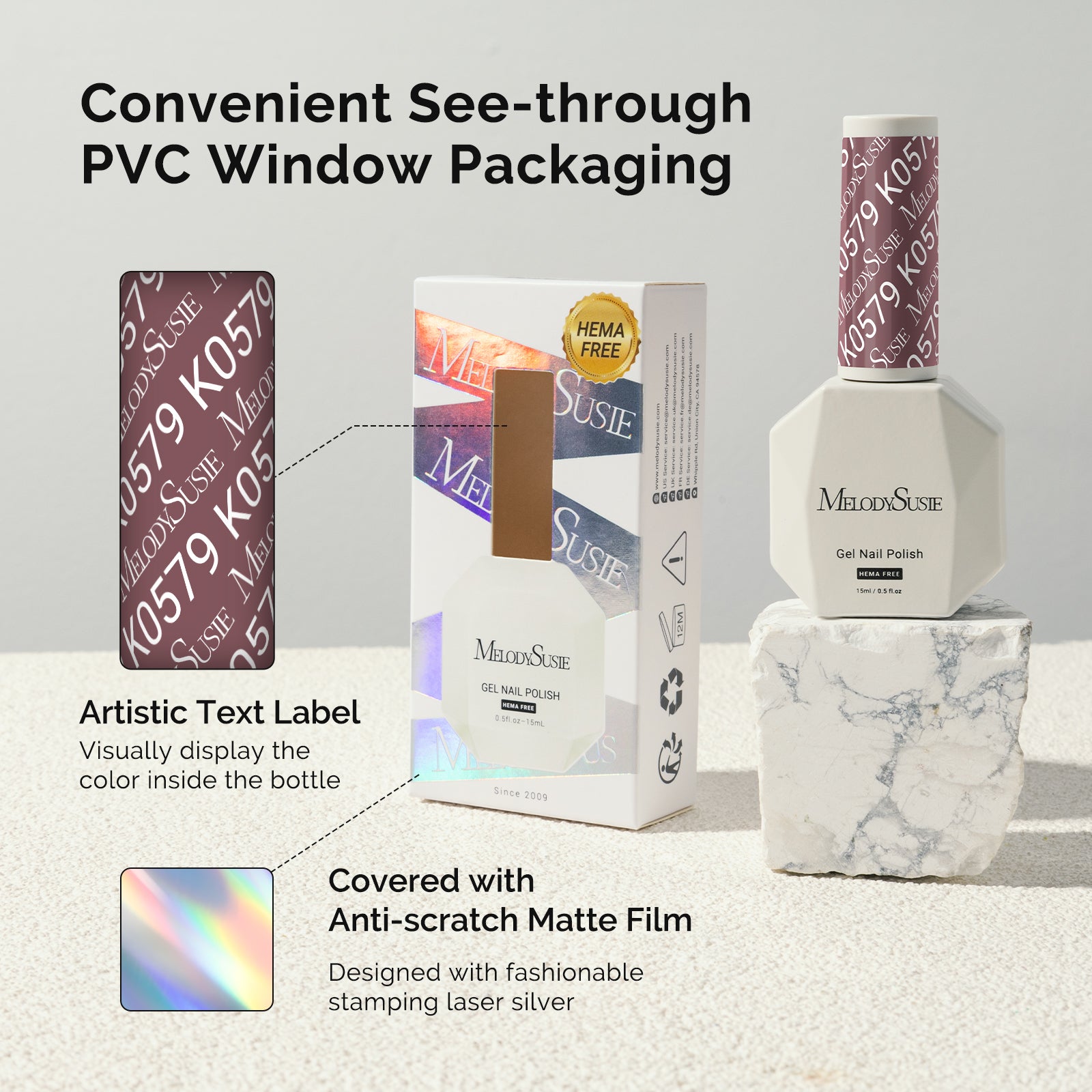 HEMA-Free Gel Nail Polish 0.5 fl oz/15ml - K0579 Thick Deep Rosy Nude - 图片6