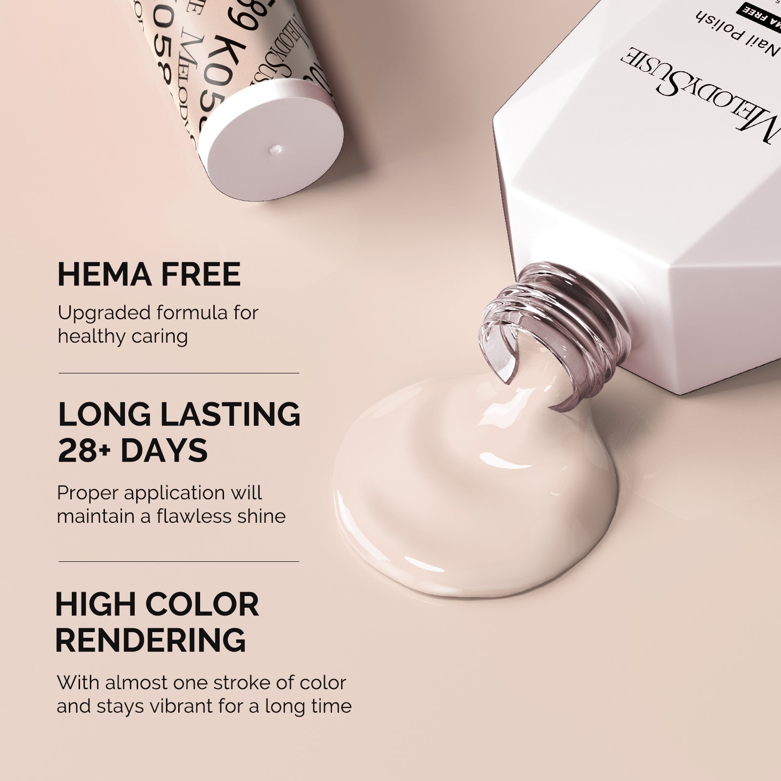 HEMA-Free Gel Nail Polish 0.5 fl oz/15ml - K0589 Thick Beige Nude Pink - 图片3