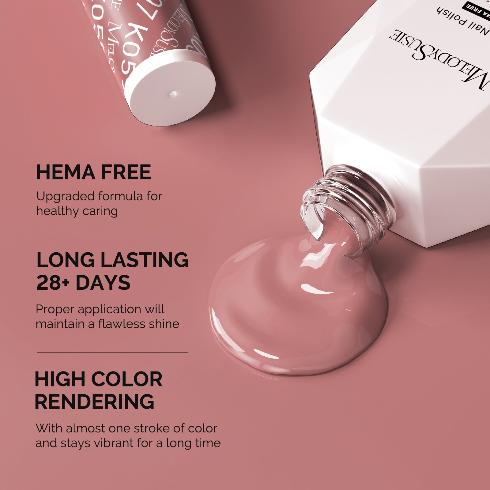 HEMA-Free Gel Nail Polish 0.5 fl oz/15ml - K0597 Thick Deep Nude Pink - 图片3