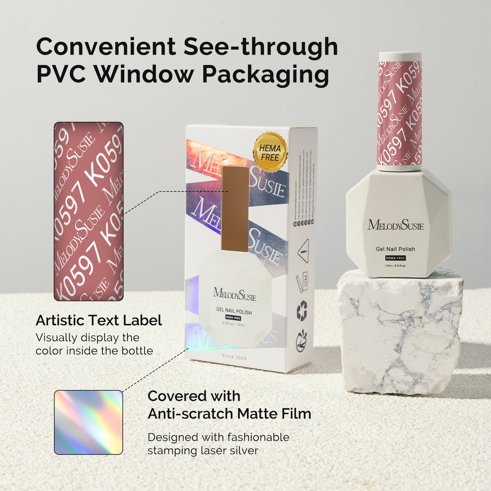 HEMA-Free Gel Nail Polish 0.5 fl oz/15ml - K0597 Thick Deep Nude Pink - 图片6